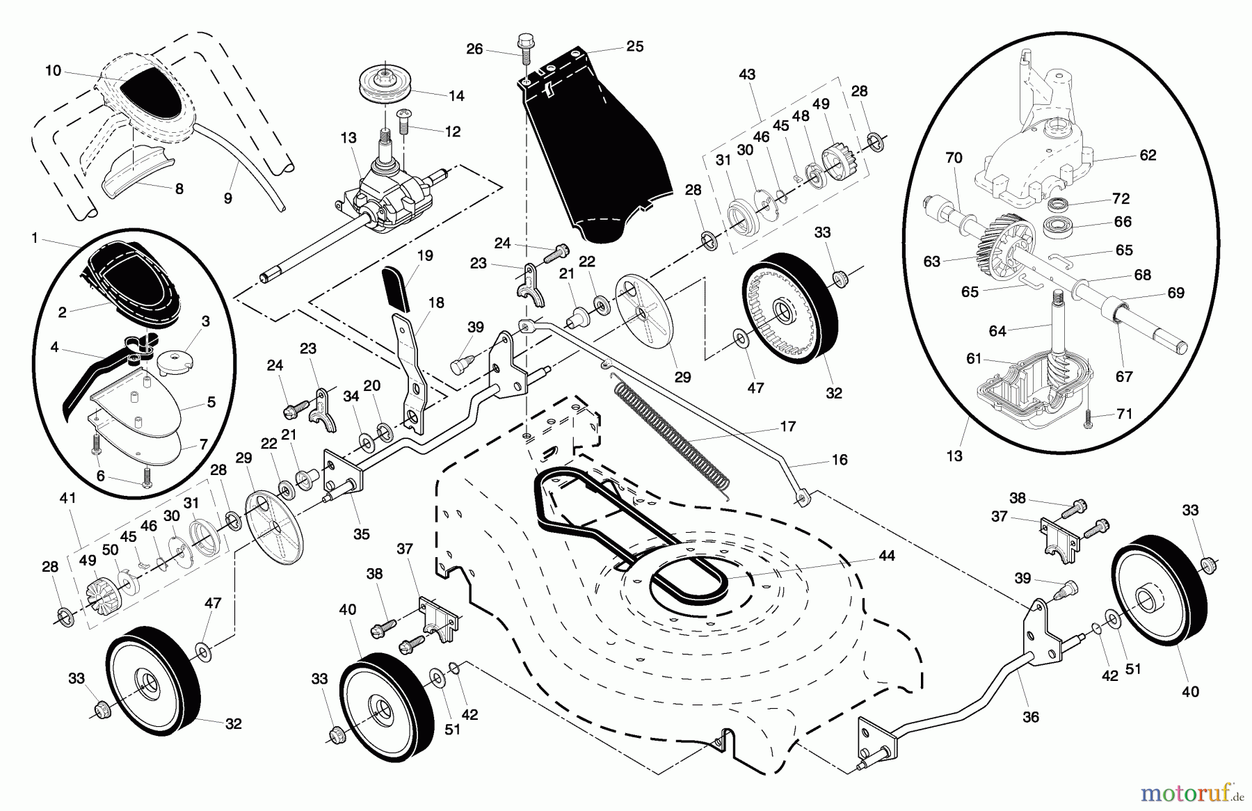 Husqvarna Rasenmäher 5521 RSX (96143002400) - Husqvarna Walk-Behind Mower (2007-01 & After) Drive Assembly