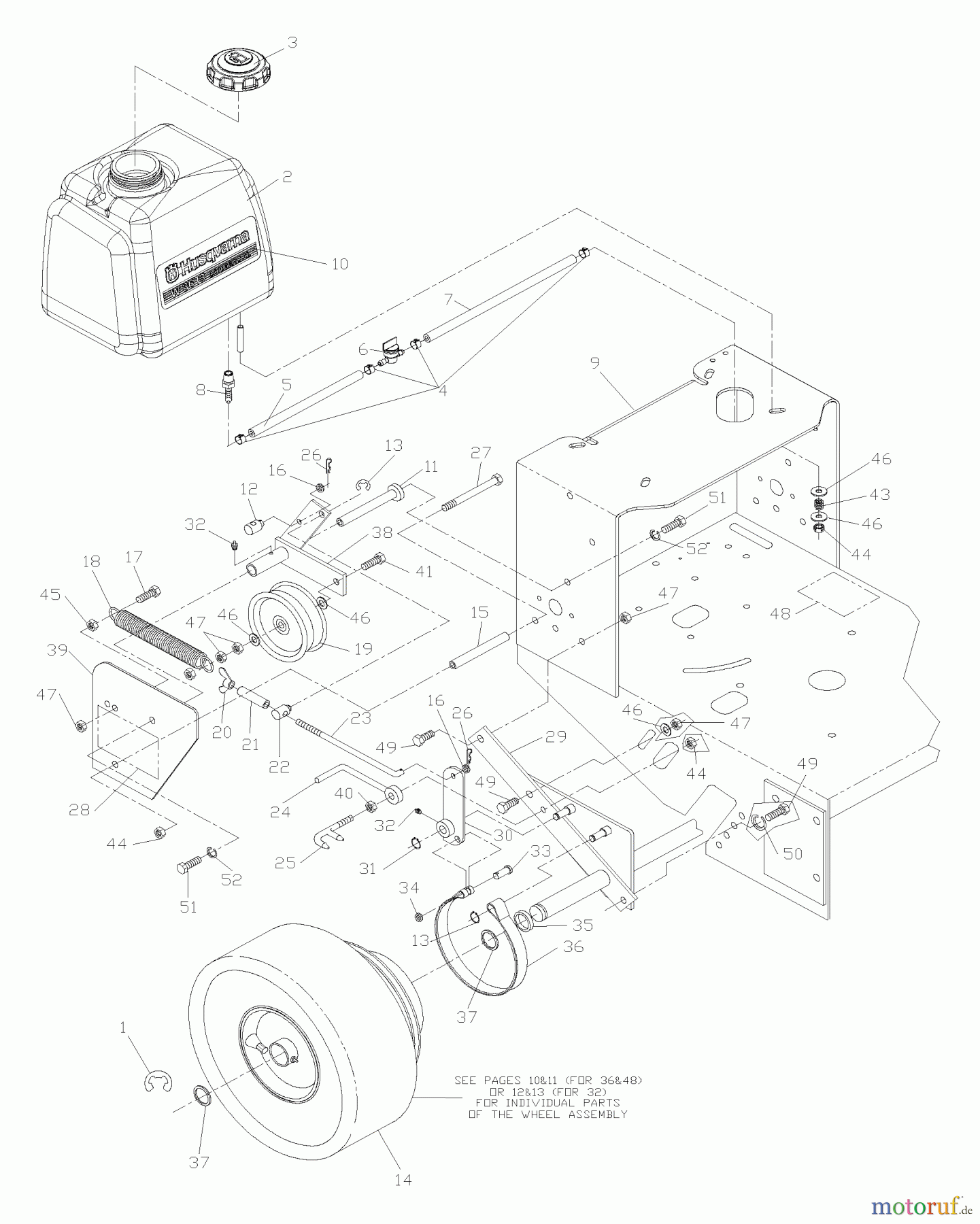  Husqvarna Rasenmäher für Großflächen WG 3213P (968999114) - Husqvarna Wide-Area Walk-Behind Mower (2005-08 to 2008-05) Wheel Drive & Axle Assembly