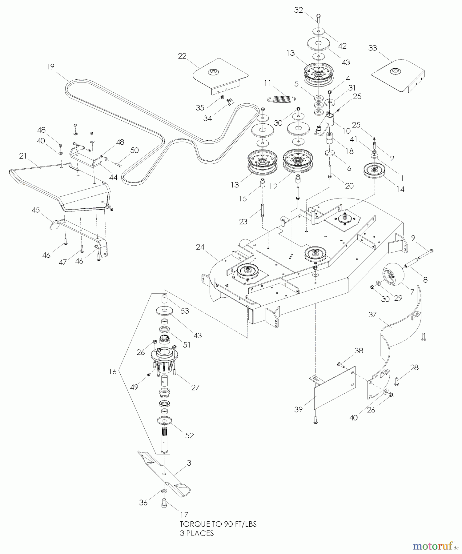  Husqvarna Rasenmäher für Großflächen WH 5219EFQ (968999253) - Husqvarna Wide-Area Walk-Behind Mower (2008-08 & After) 52