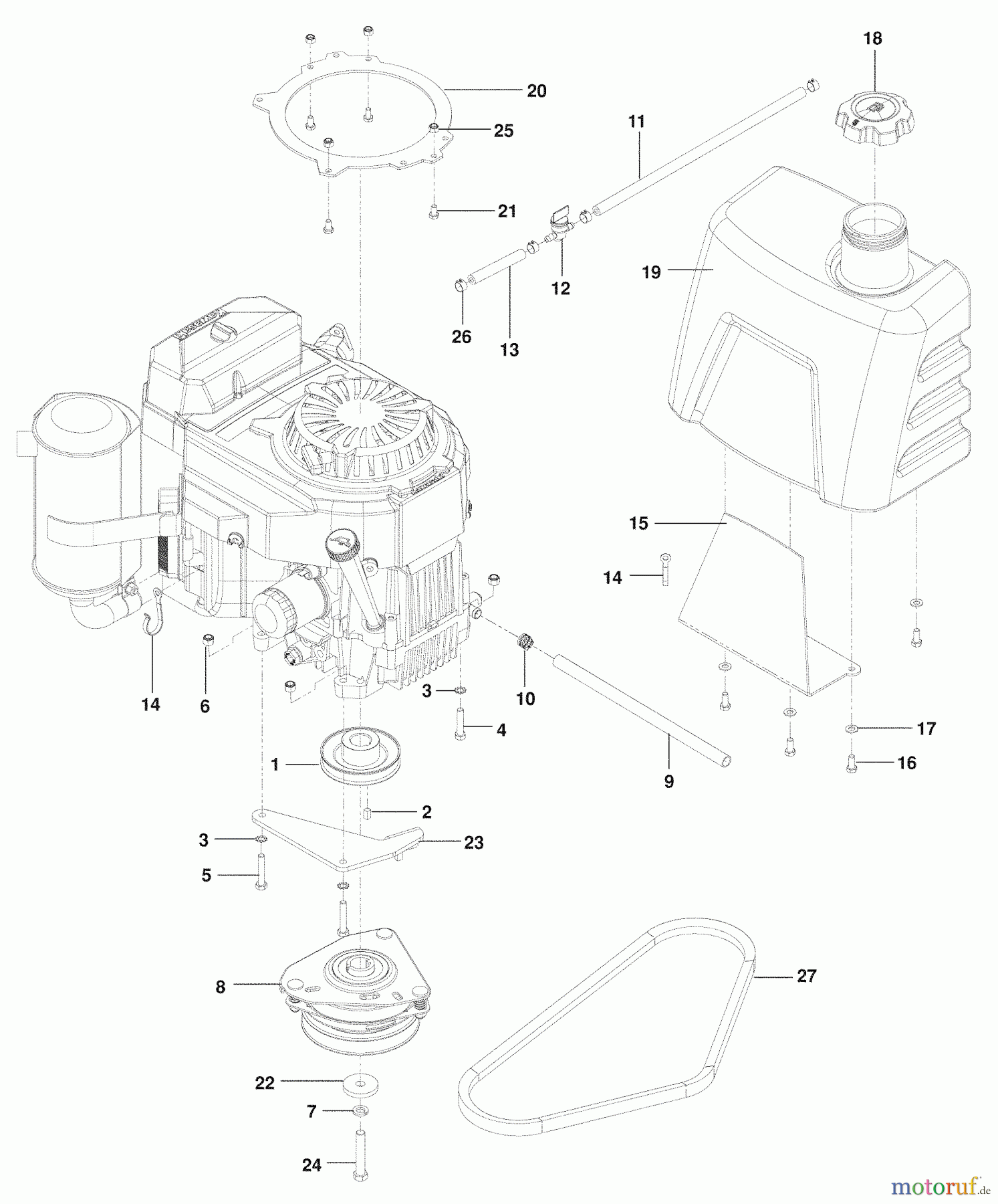  Husqvarna Rasenmäher für Großflächen WHF 3617 (966947008) - Husqvarna Wide-Area Walk-Behind Mower (2009-09 & After) Engine