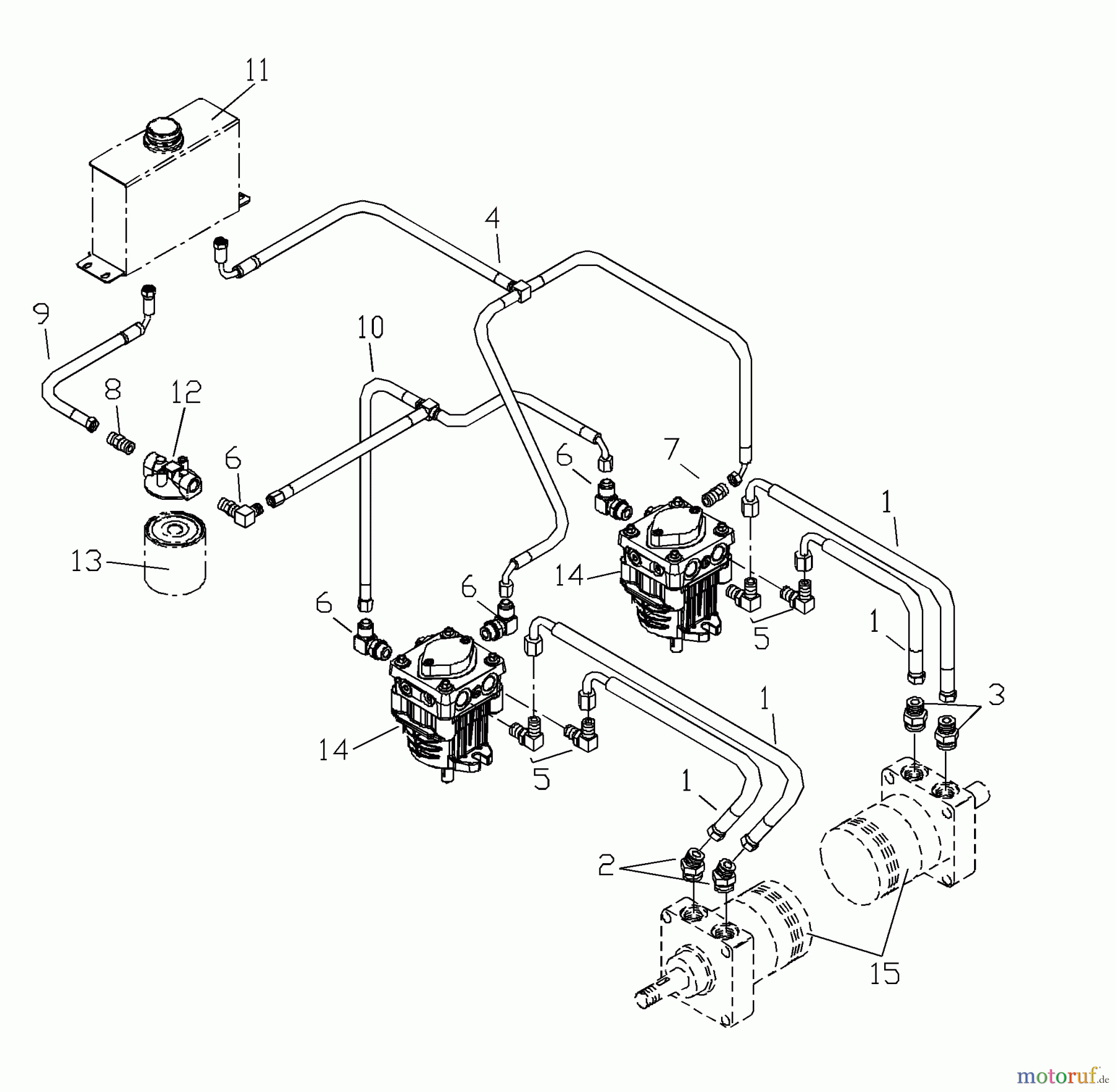  Husqvarna Rasenmäher für Großflächen WHF 4215ETS (968999127) - Husqvarna Wide-Area Walk-Behind Mower (2002-02 to 2002-08) Hydraulic Assembly