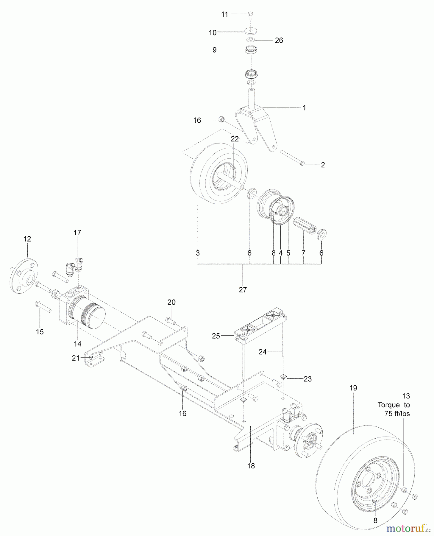  Husqvarna Rasenmäher für Großflächen WHF 5223 (966947006) - Husqvarna Wide-Area Walk-Behind Mower (2009-09 & After) Wheels And Tires