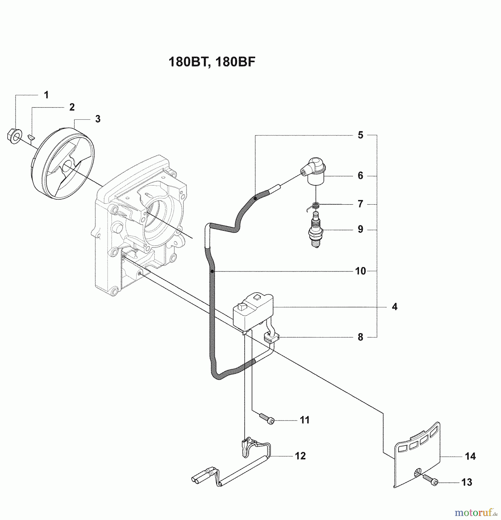  Husqvarna Bläser / Sauger / Häcksler / Mulchgeräte 180 BT - Husqvarna Backpack Blower (2008-10 & After) Ignition System