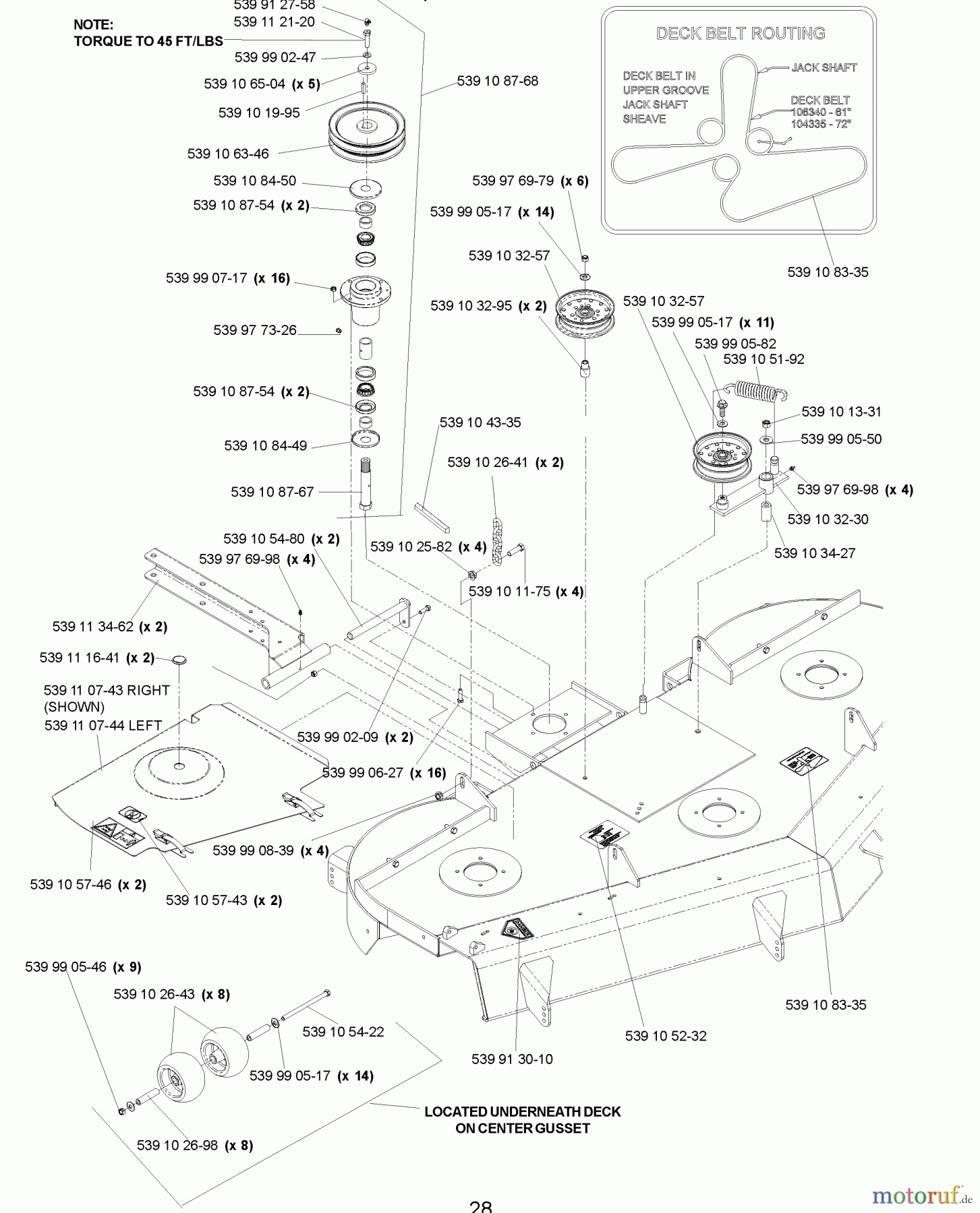 Husqvarna Nullwendekreismäher, Zero-Turn BX 34 D (968999316) - Husqvarna Zero-Turn Mower (2009-07 & After) Deck Assembly #1