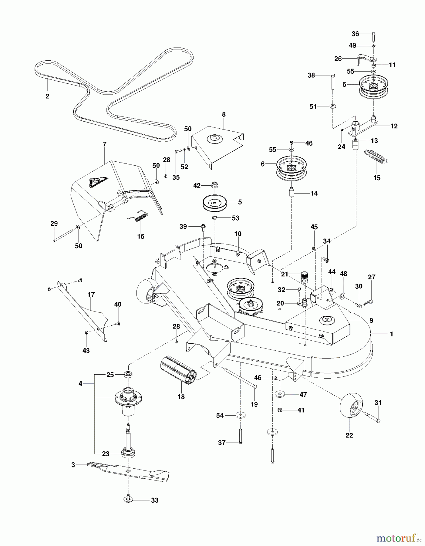  Husqvarna Nullwendekreismäher, Zero-Turn EZ 4824TF BF (966659502) - Husqvarna Zero-Turn Mower (2012-06 & After) MOWER DECK / CUTTING DECK