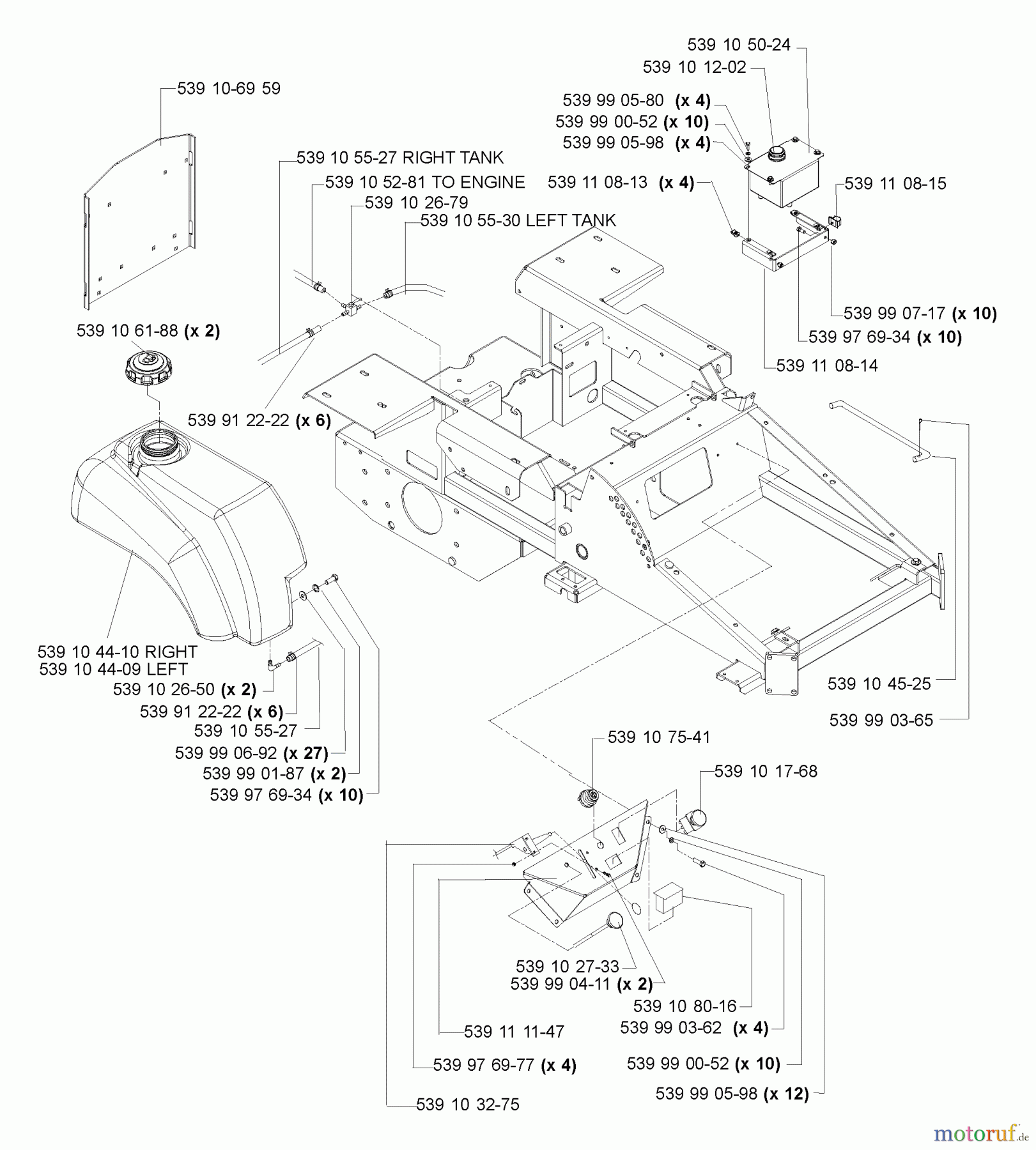  Husqvarna Nullwendekreismäher, Zero-Turn iZ 4217 (968999254) - Husqvarna Zero-Turn Mower (2005-03 & After) Main Frame Assembly (Part 2)