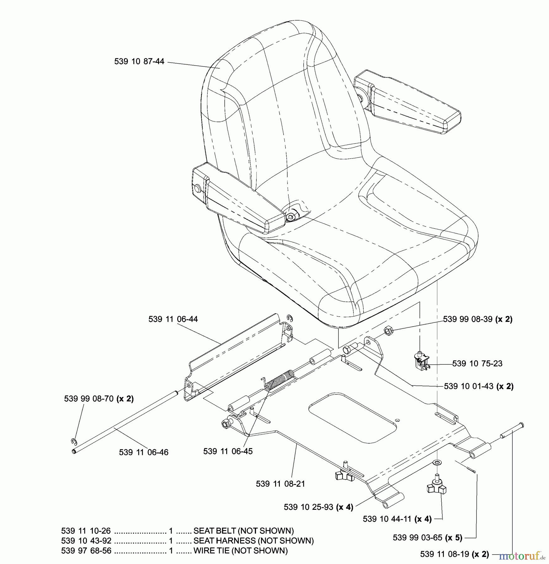 Husqvarna Nullwendekreismäher, Zero-Turn iZ 4217 TSKAA (968999254) - Husqvarna Zero-Turn Mower (2005-08 to 2005-11) Seat Assembly