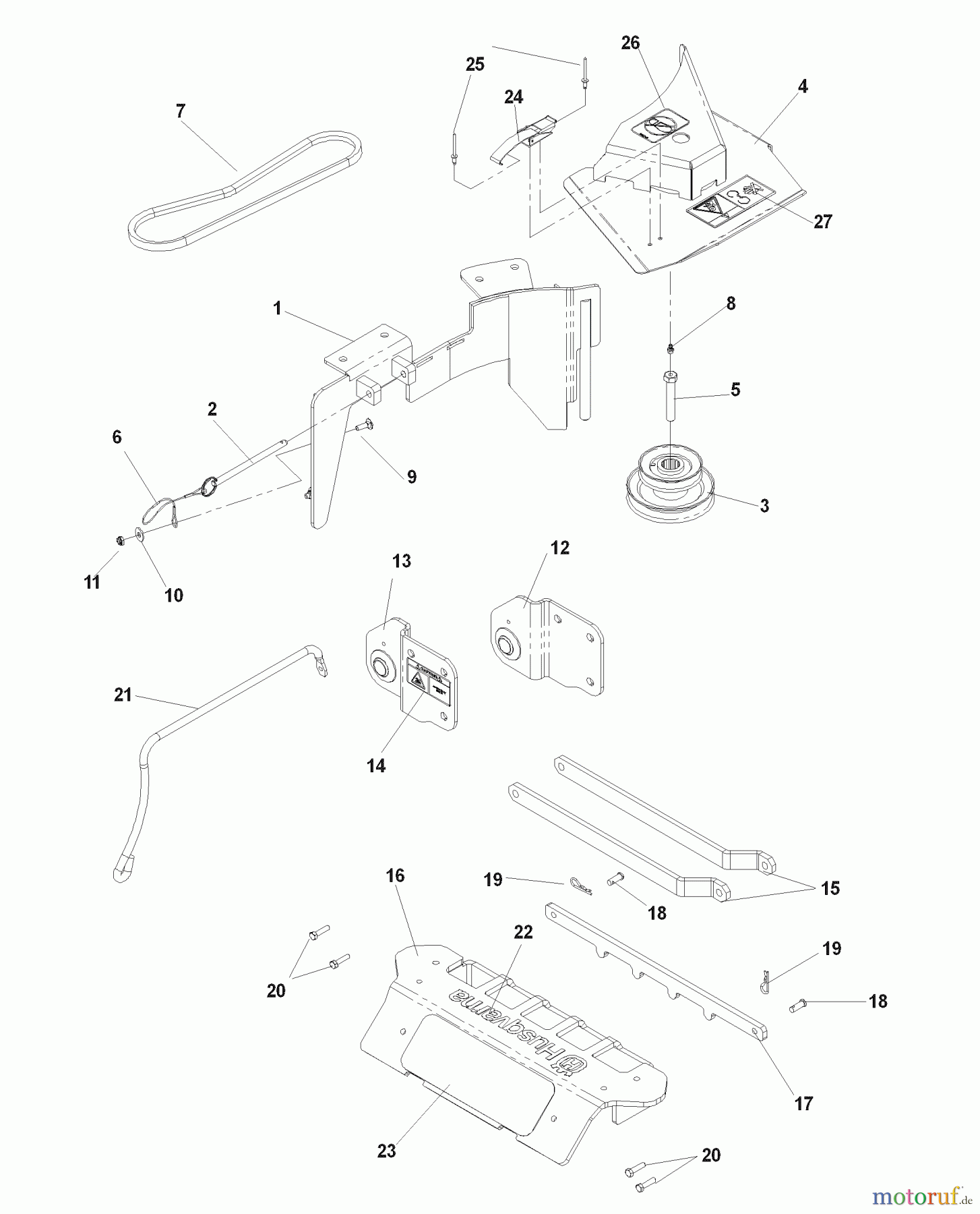 Husqvarna Nullwendekreismäher, Zero-Turn iZ 4217 TSKAA (968999254) - Husqvarna Zero-Turn Mower (2007-04 & After) Accessories DFS - 539 113706 Drive Kits For iZ Models