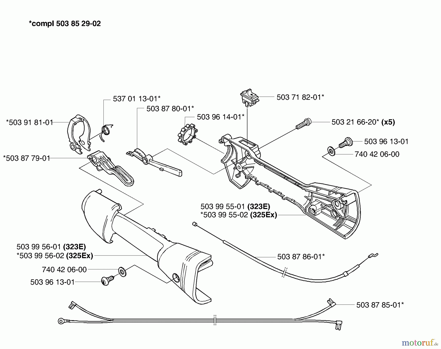  Husqvarna Kantenschneider 325 EX - Husqvarna Handheld Edger (2006-04 & After) Throttle