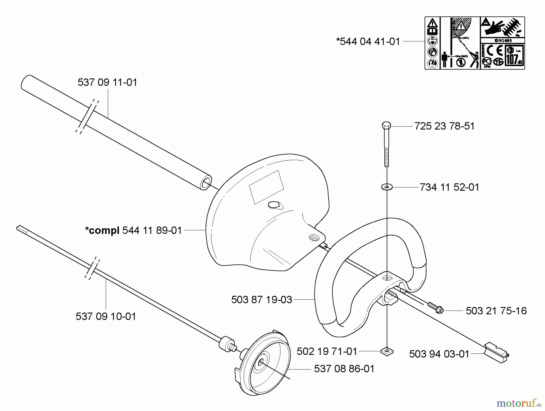 Husqvarna Heckenscheren 325 HDA 55X - Husqvarna Hedge Trimmer (2005-09 to 2005-09) Handle/Shaft/Tube