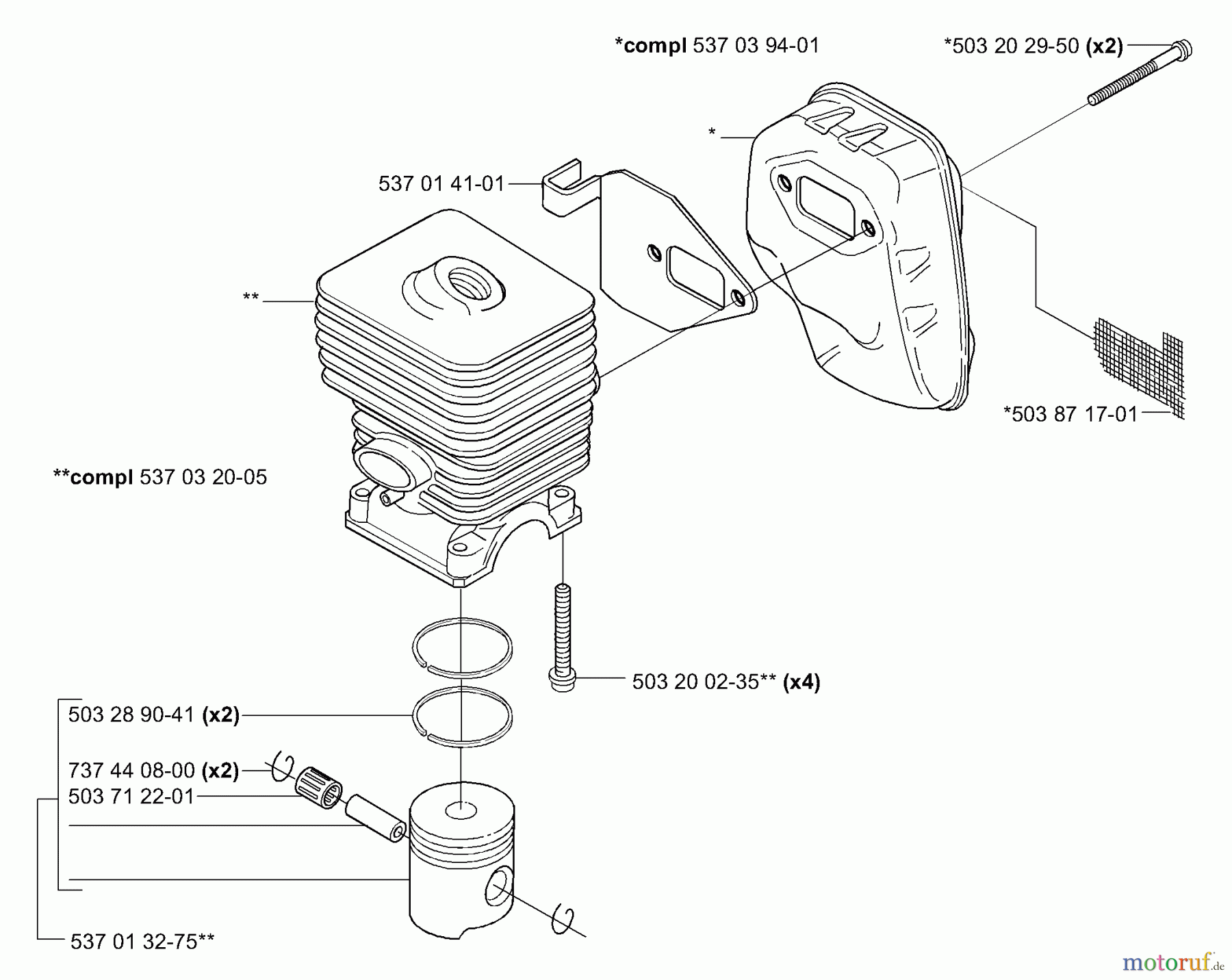 Husqvarna Heckenscheren 325 HE 4 - Husqvarna Hedge Trimmer (2001-05 & After) Muffler
