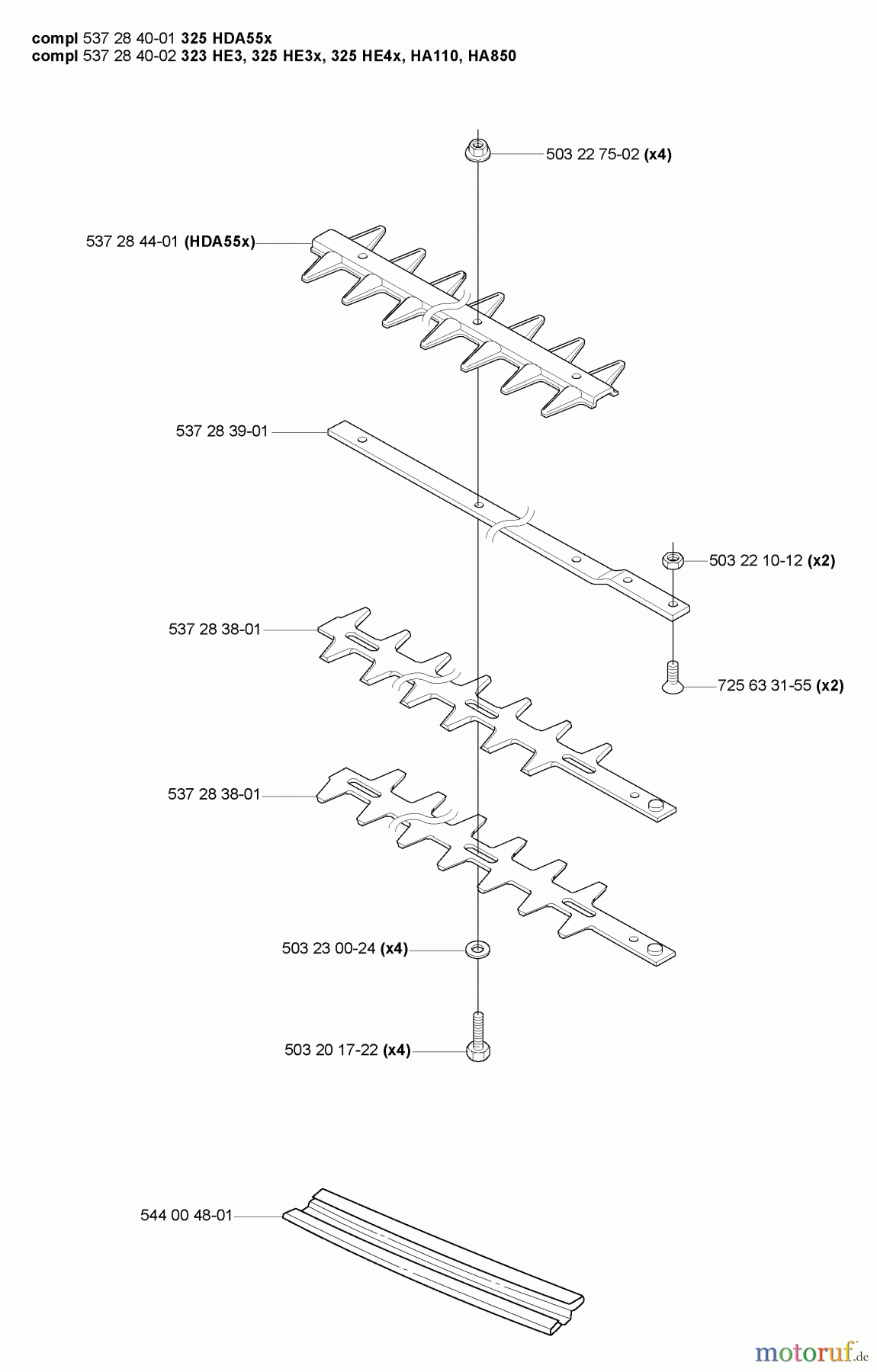  Husqvarna Zubehör HA 850 - Husqvarna Hedge Trimmer Attachment (2005-10 to 2009-03) Cutting Blades