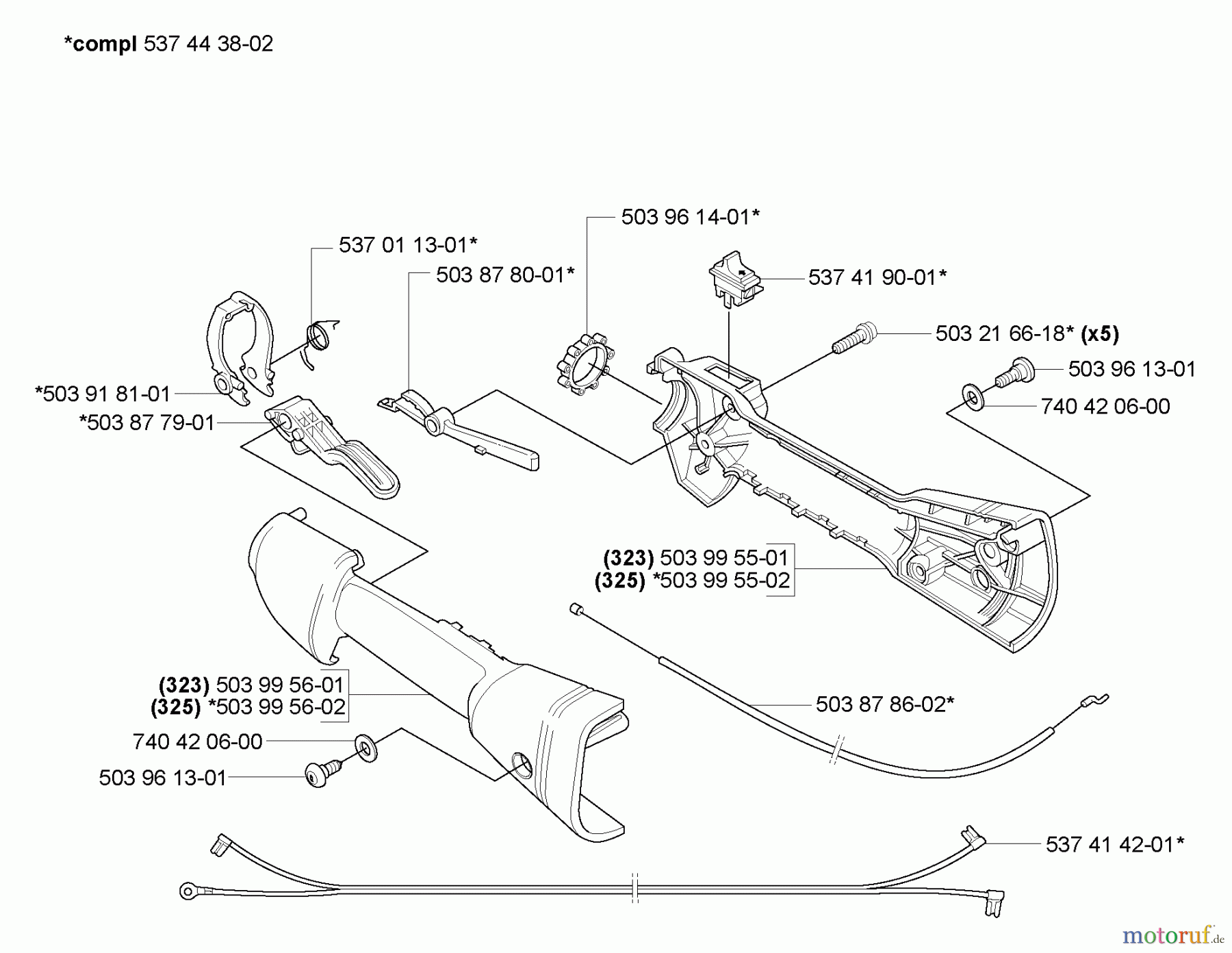  Husqvarna Zubehör HA 850 - Husqvarna Hedge Trimmer Attachment (2005-10 to 2009-03) Throttle