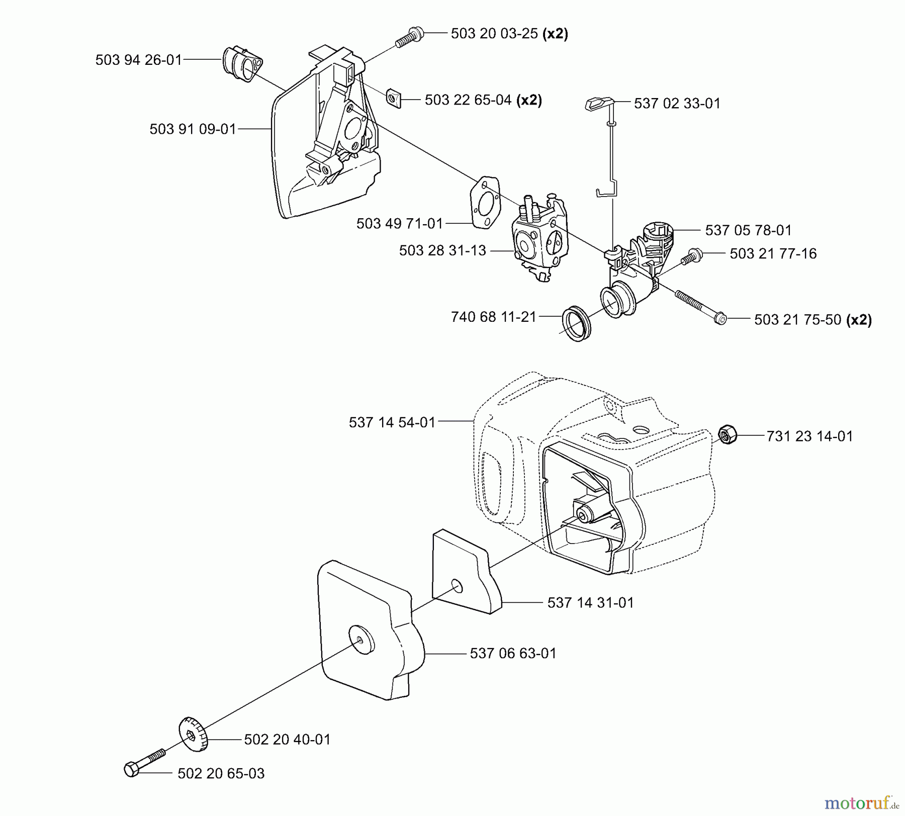 Husqvarna Heckenscheren 326 HD 75X - Husqvarna Hedge Trimmer (2002-02 to 2002-12) Air Filter / Carburetor
