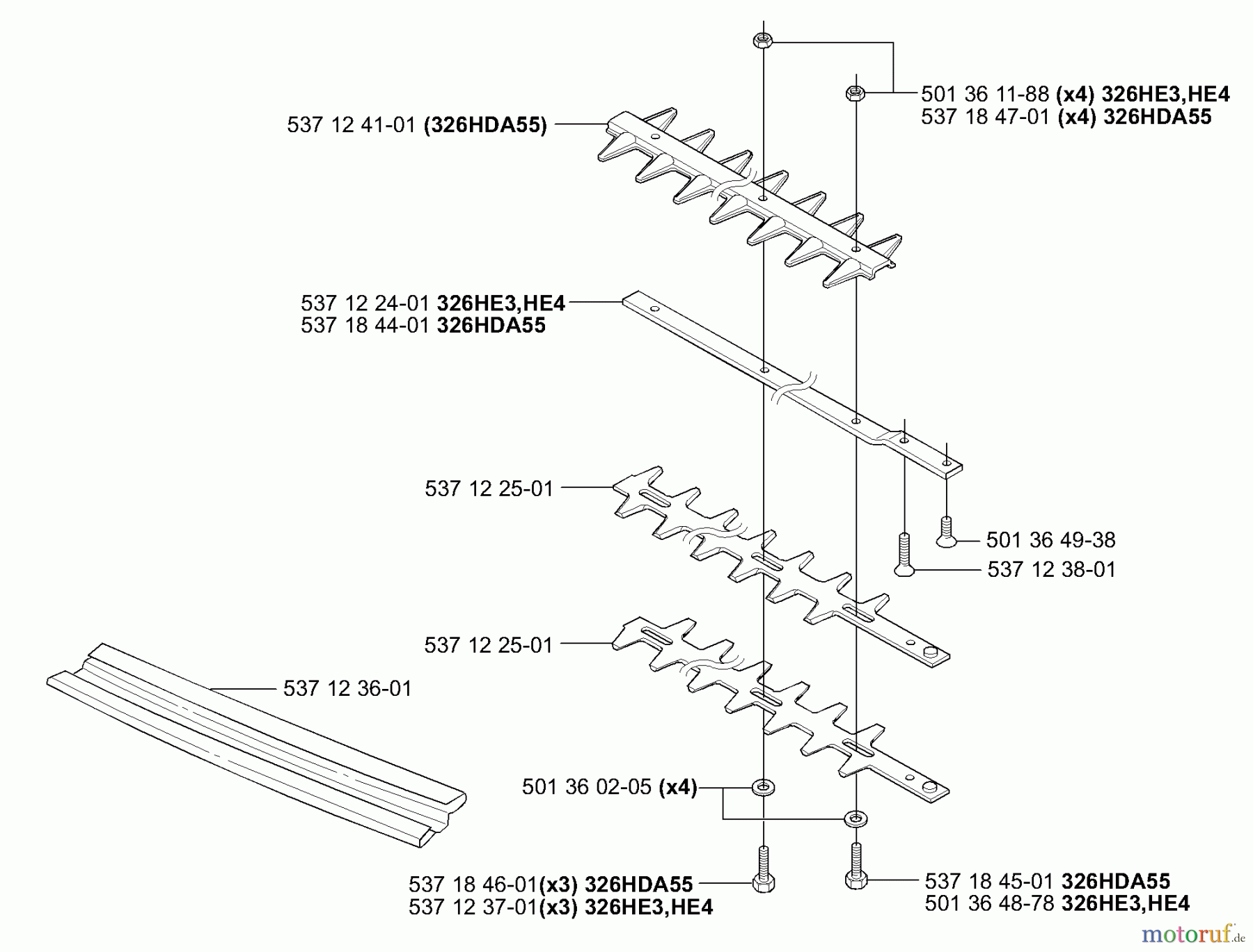 Husqvarna Heckenscheren 326 HDA - Husqvarna Hedge Trimmer (E-tech 2 & After) Blades