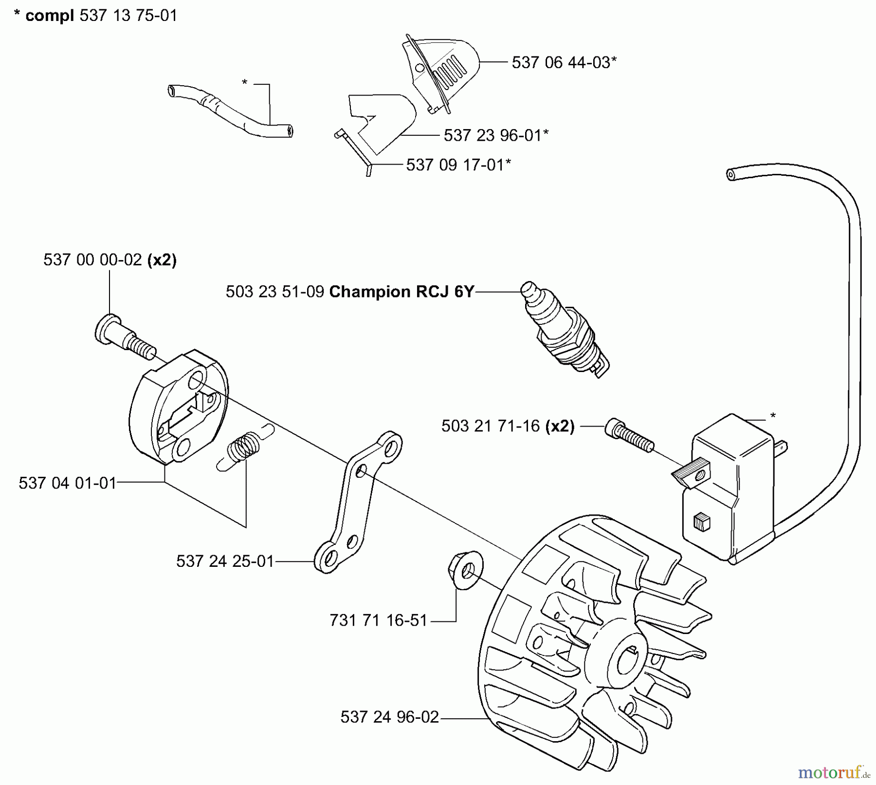  Husqvarna Zubehör HA 110 - Husqvarna Hedge Trimmer Attachment (2004-01 to 2005-08) Ignition / Flywheel