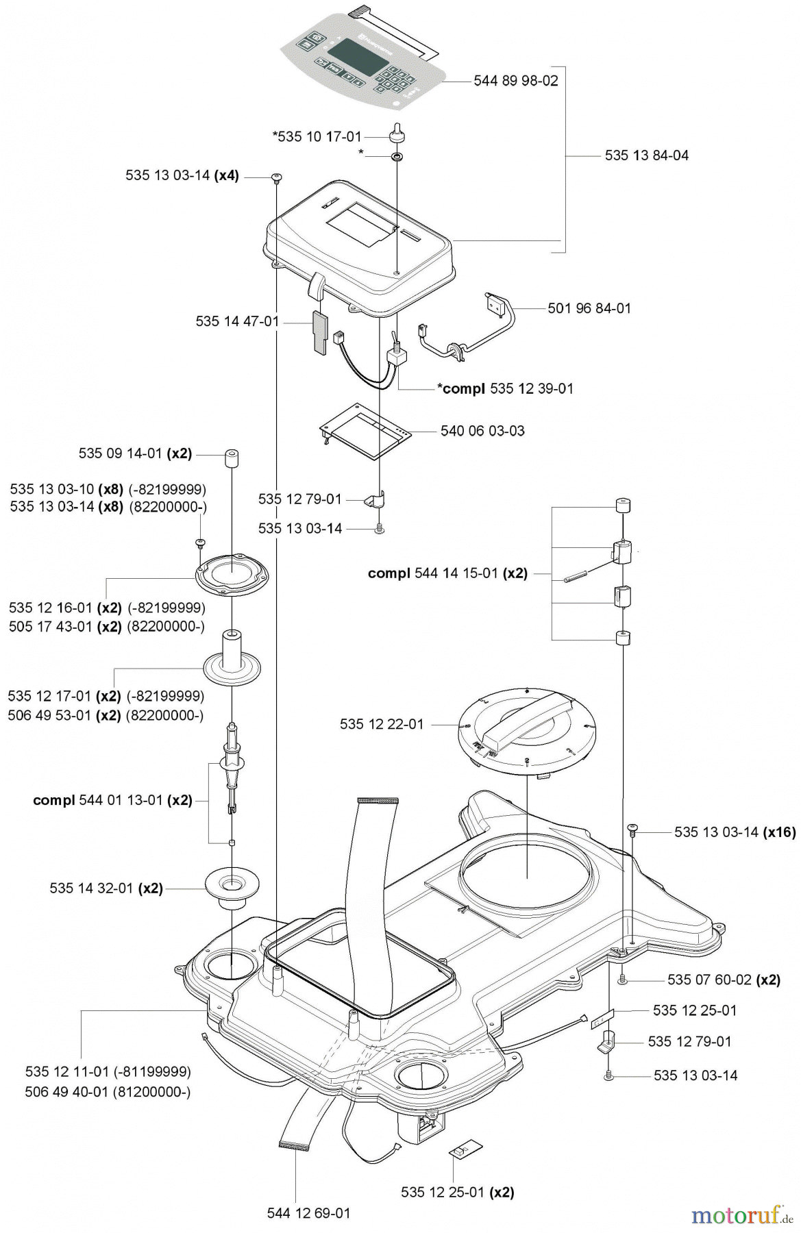  Husqvarna Automower, Mähroboter 230 ACX - Husqvarna Auto Mower (2008-02 to 2009-01) Keypad/Upper Chassis