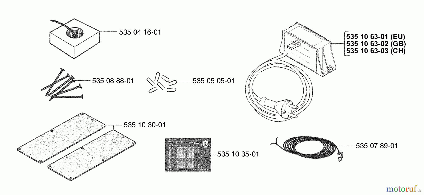  Husqvarna Automower, Mähroboter Husqvarna Auto Mower (2003-01 to 2003-03) Installation Components