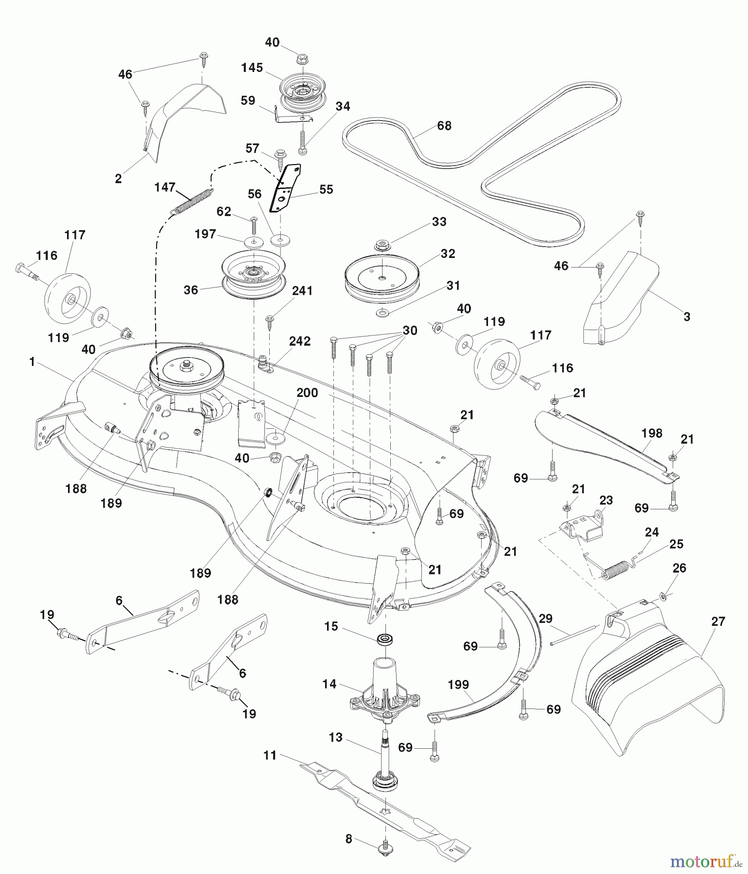 Husqvarna Rasen und Garten Traktoren 2346XLS (96043004500) - Husqvarna Lawn Tractor (2008-01 & After) Mower Deck