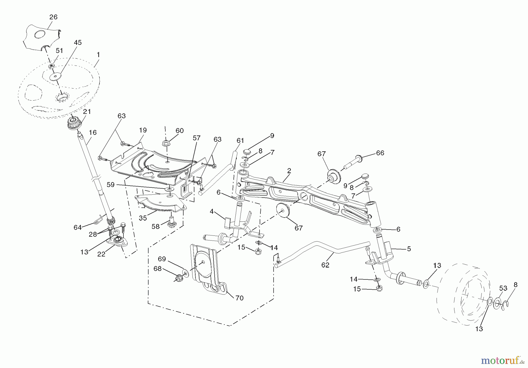 Husqvarna Rasen und Garten Traktoren 2748GLS (96043004600) - Husqvarna Lawn Tractor (2008-01 & After) Steering Assembly