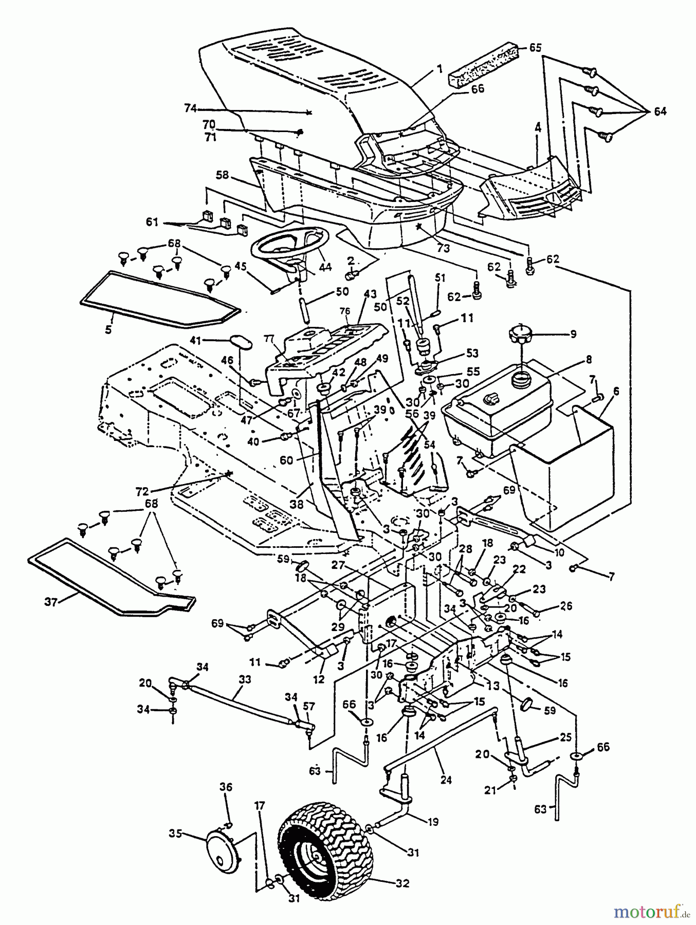 Husqvarna Rasen und Garten Traktoren 4125G - Husqvarna Lawn Tractor (1991-01 to 1991-12) Hood/Front End