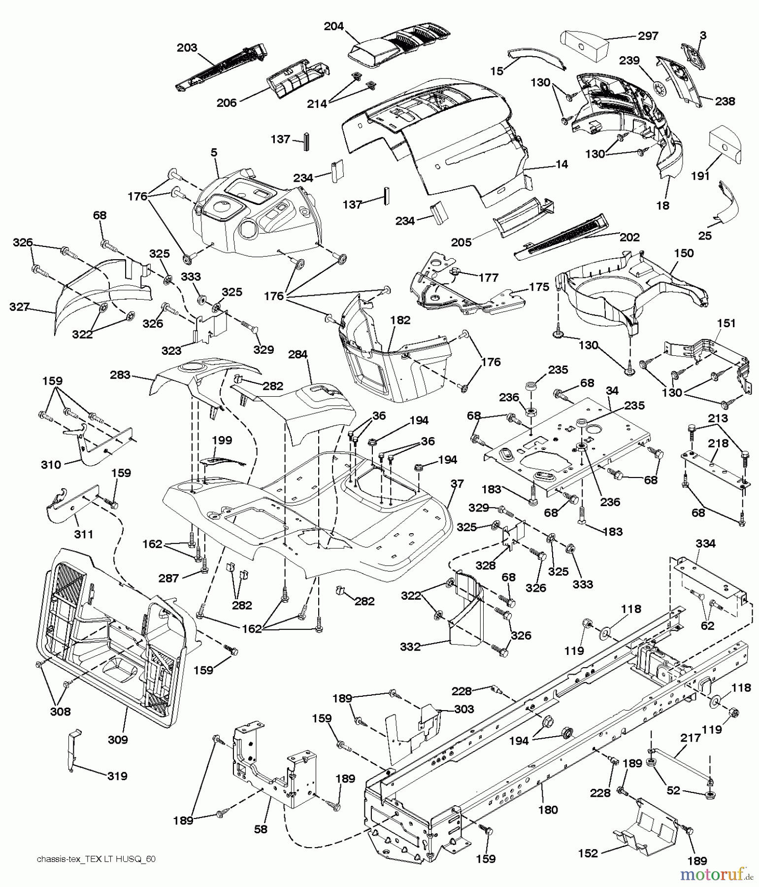 Husqvarna Rasen und Garten Traktoren CT 126 (96051001302) - Husqvarna Lawn Tractor (2012-08 & After) CHASSIS ENCLOSURES