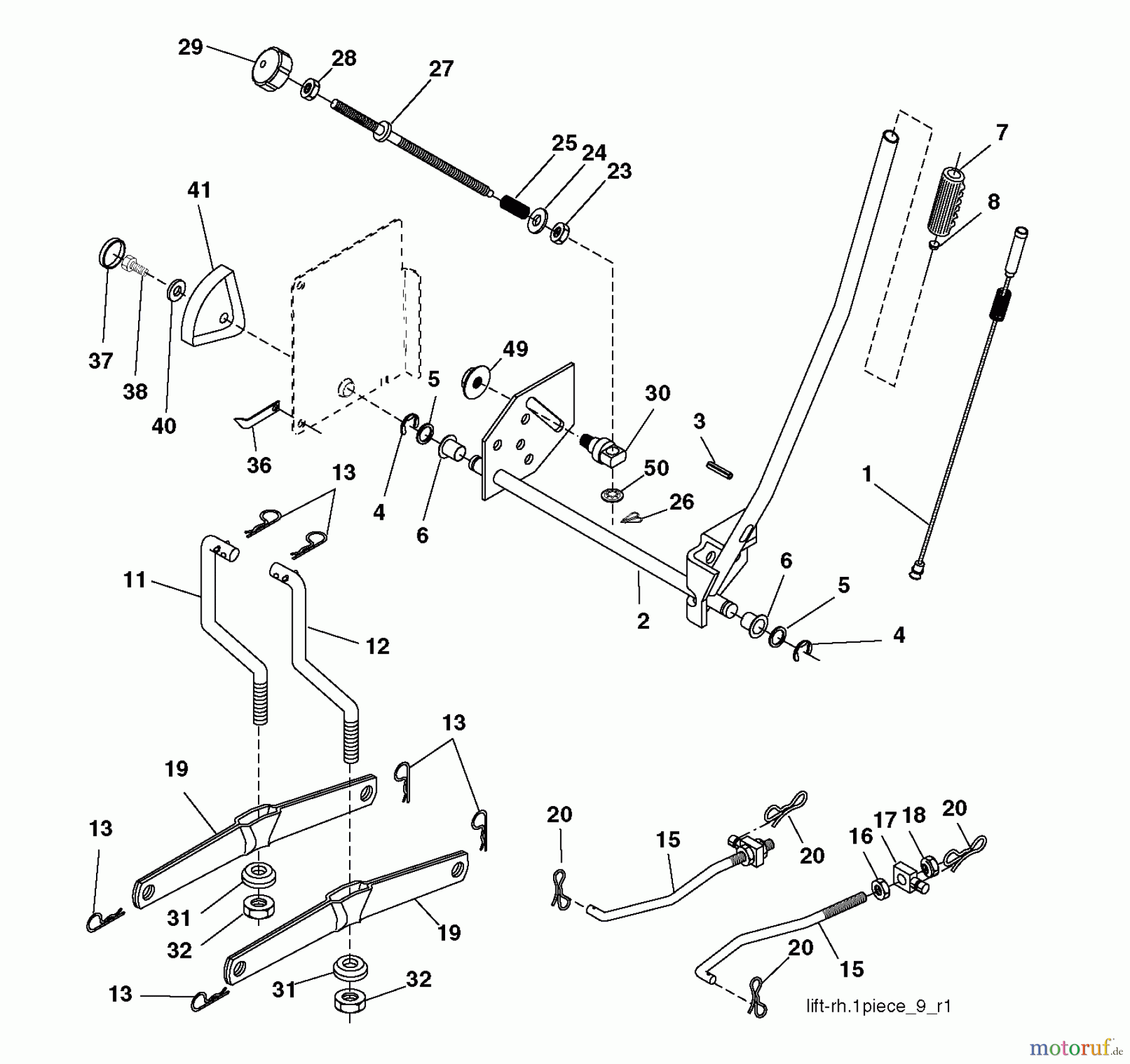 Husqvarna Rasen und Garten Traktoren CT 131 (96061022206) - Husqvarna Lawn Tractor (2011-09 & After) MOWER LIFT / DECK LIFT