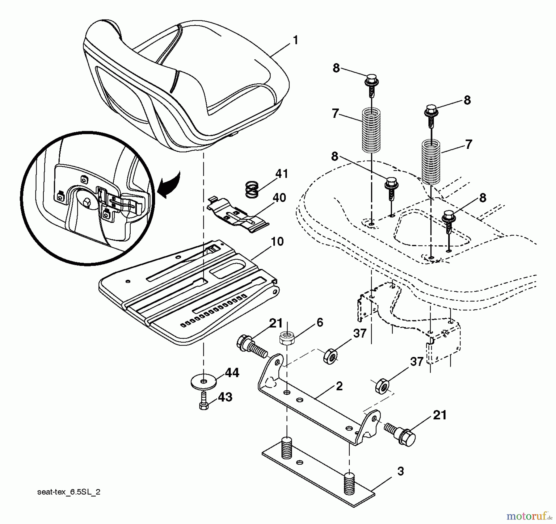 Husqvarna Rasen und Garten Traktoren CT 154 (96051002600) - Husqvarna Lawn Tractor (2012-01 & After) SEAT