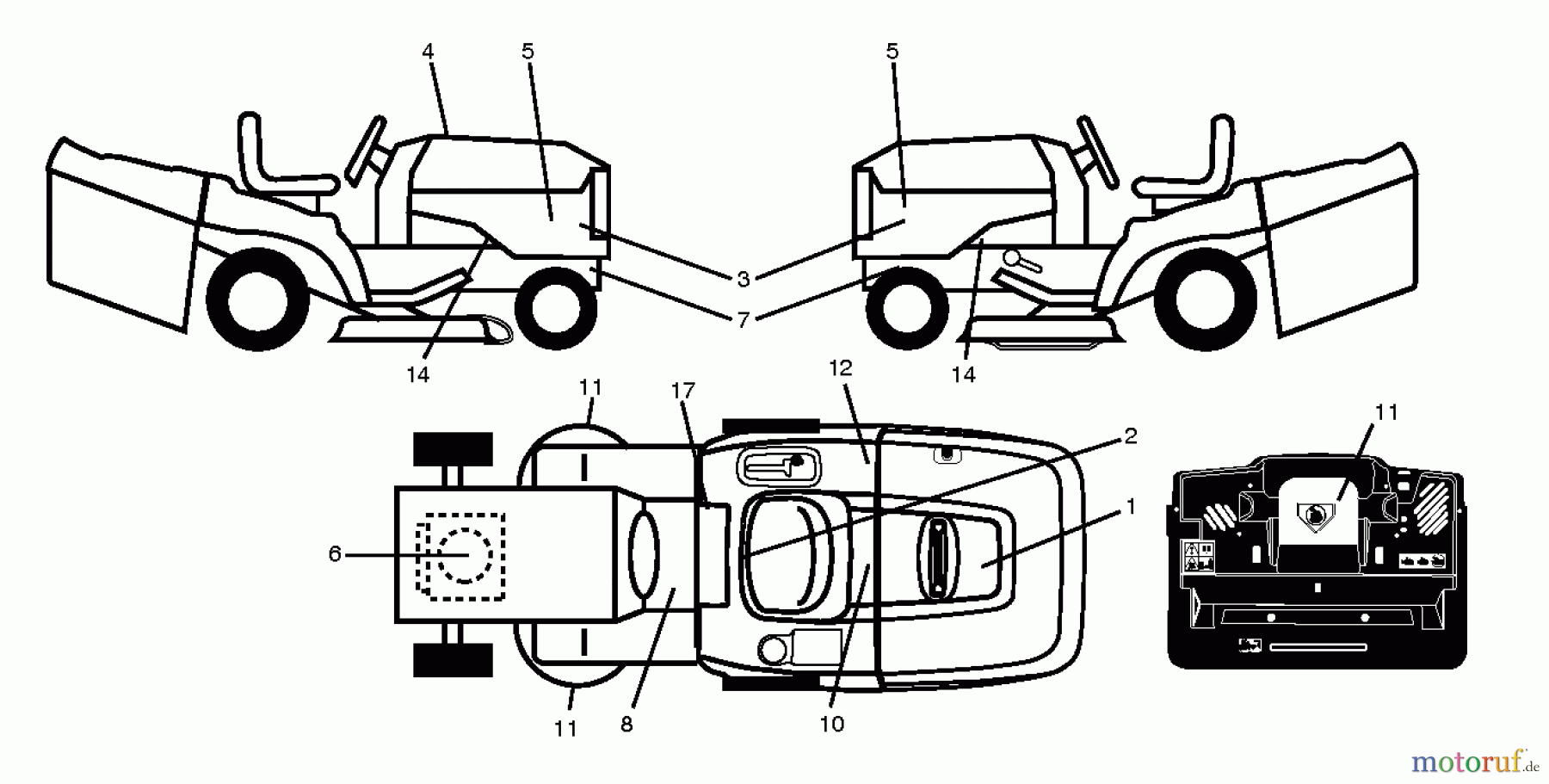  Husqvarna Rasen und Garten Traktoren CTH 151T (96061034300) - Husqvarna Lawn Tractor (2012-08 & After) DECALS