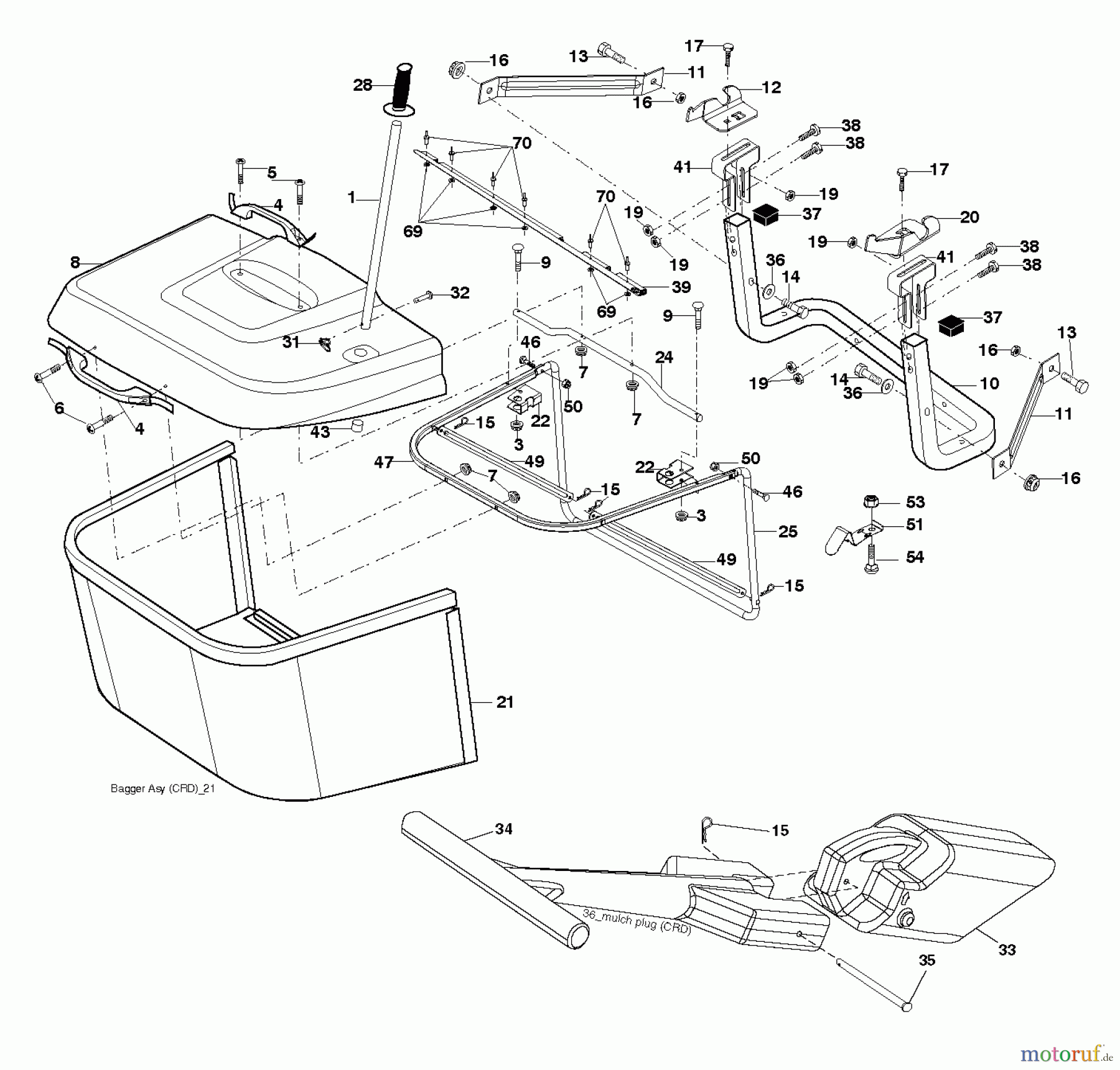 Husqvarna Rasen und Garten Traktoren CTH 151T (96061034300) - Husqvarna Lawn Tractor (2012-08 & After) BAGGER