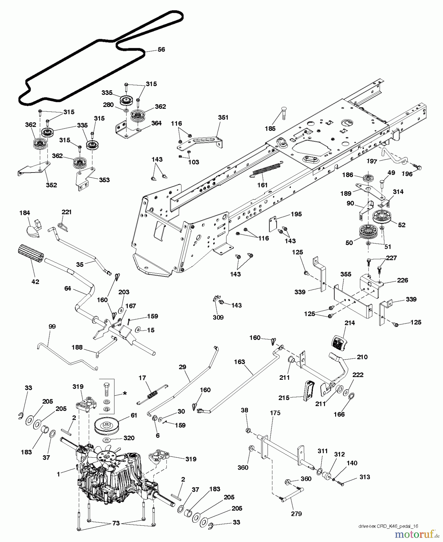 Husqvarna Rasen und Garten Traktoren CTH 174 (96051002701) - Husqvarna Lawn Tractor (2012-05 & After) DRIVE