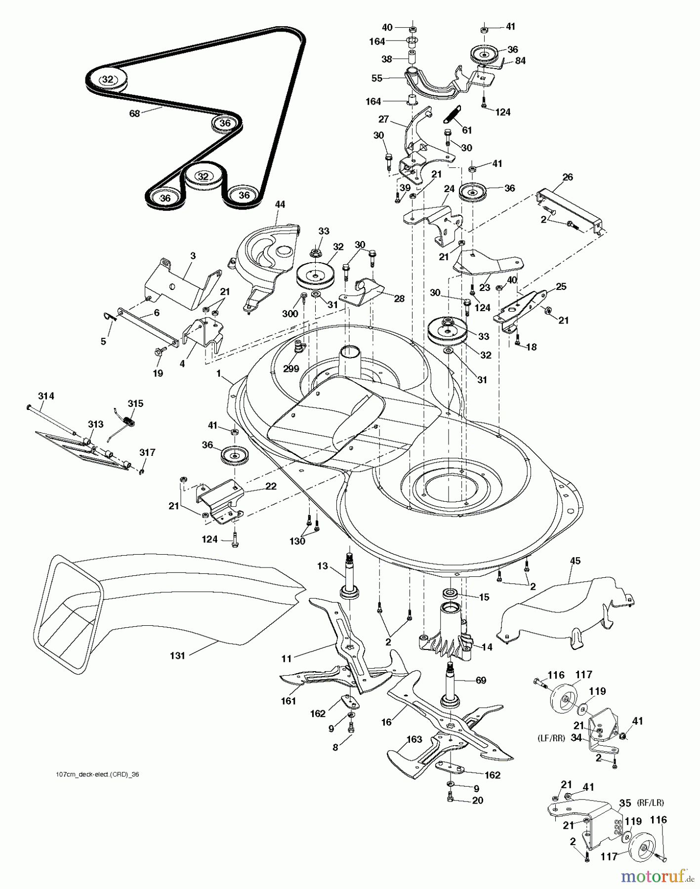 Husqvarna Rasen und Garten Traktoren CTH 192 (96061030900) - Husqvarna Lawn Tractor (2010-12 & After) MOWER DECK / CUTTING DECK
