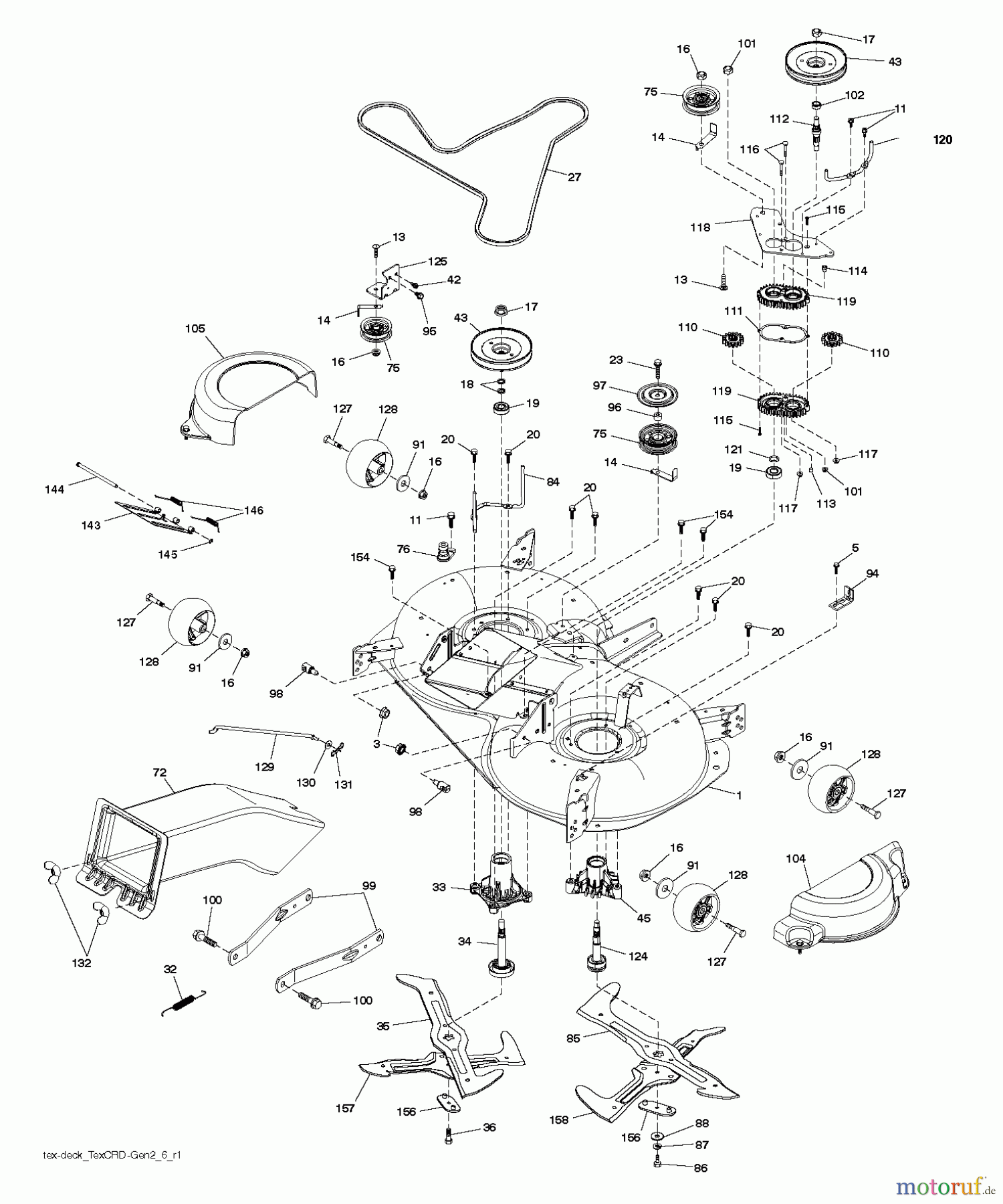 Husqvarna Rasen und Garten Traktoren CTH 194 (96051002900) - Husqvarna Lawn Tractor (2011-12 & After) MOWER DECK / CUTTING DECK