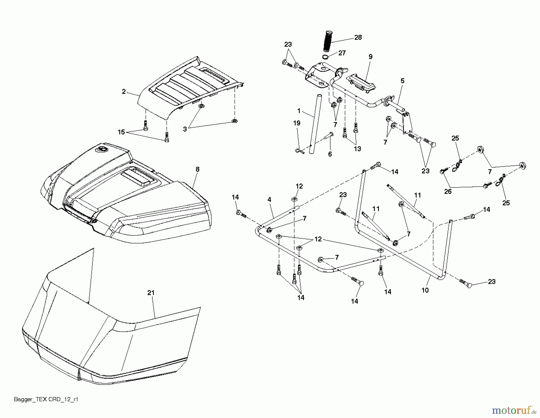  Husqvarna Rasen und Garten Traktoren CTH 2138R (96051005601) - Husqvarna Lawn Tractor (2013-01 & After) BAGGER