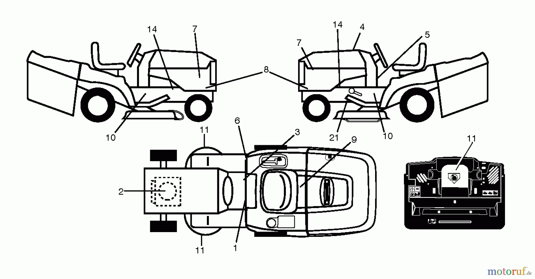  Husqvarna Rasen und Garten Traktoren CTH 224T (96051003600) - Husqvarna Lawn Tractor (2012-02 & After) DECALS