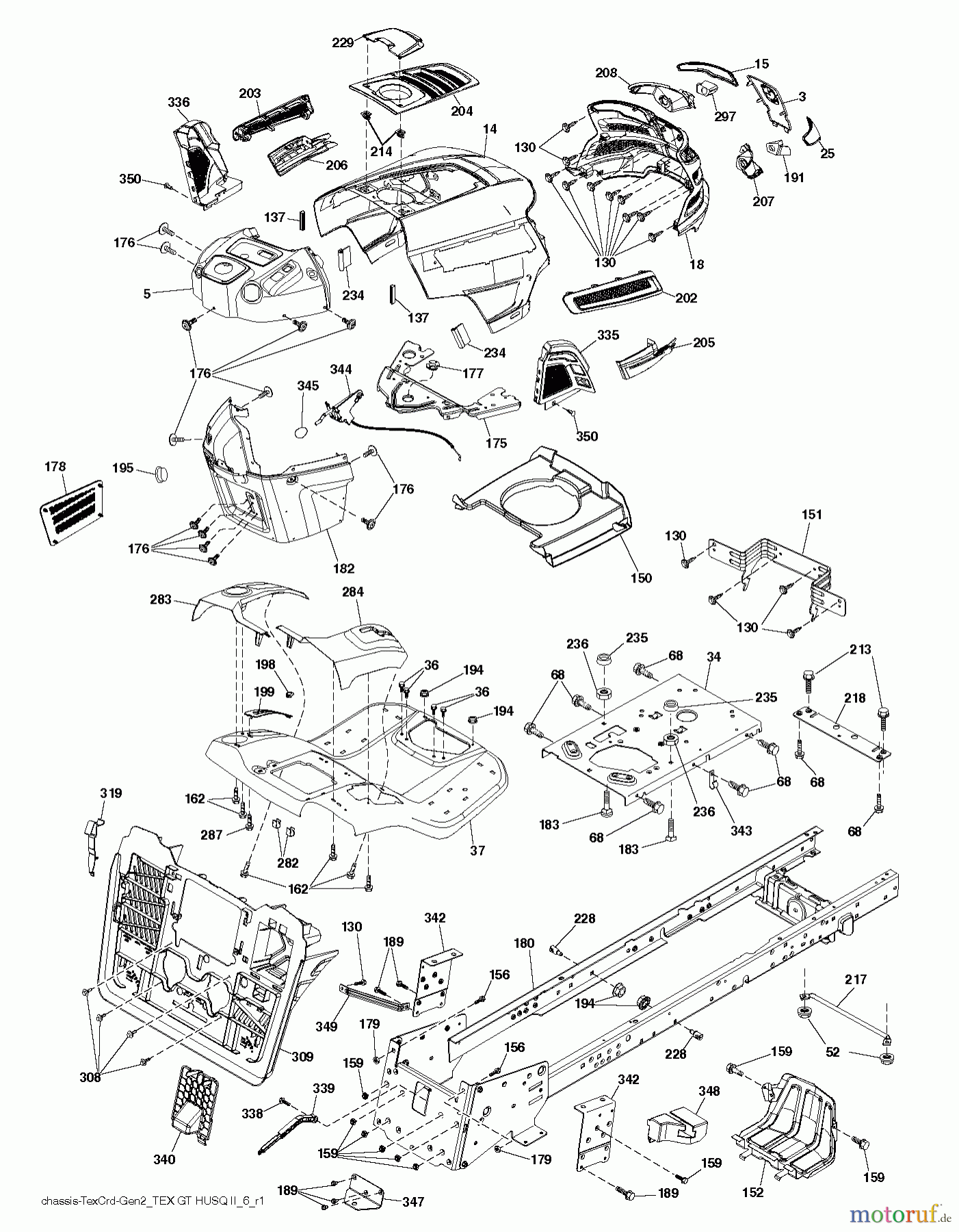 Husqvarna Rasen und Garten Traktoren CTH 2642 (96051005700) - Husqvarna Lawn Tractor (2012-04 & After) CHASSIS ENCLOSURES