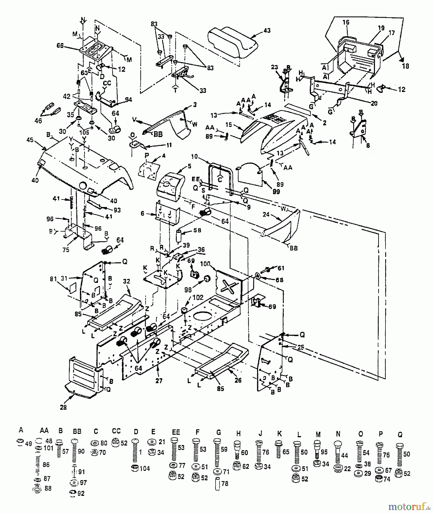 Husqvarna Rasen und Garten Traktoren GT 160 (H1644C) - Husqvarna Garden Tractor (1991-08 & After) Chassis Enclosures