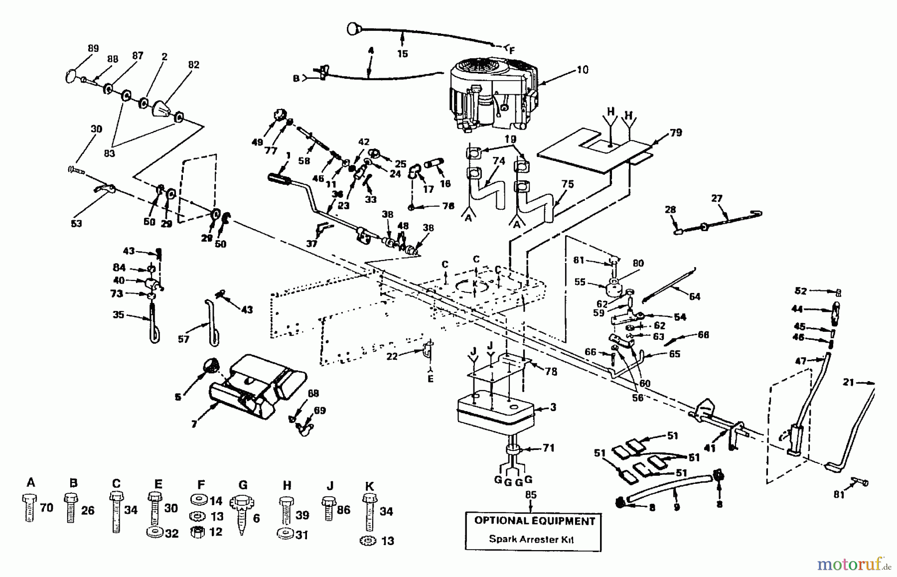 Husqvarna Rasen und Garten Traktoren GT 160 (H1644C) - Husqvarna Garden Tractor (1991-08 & After) Engine And Drive Controls Group