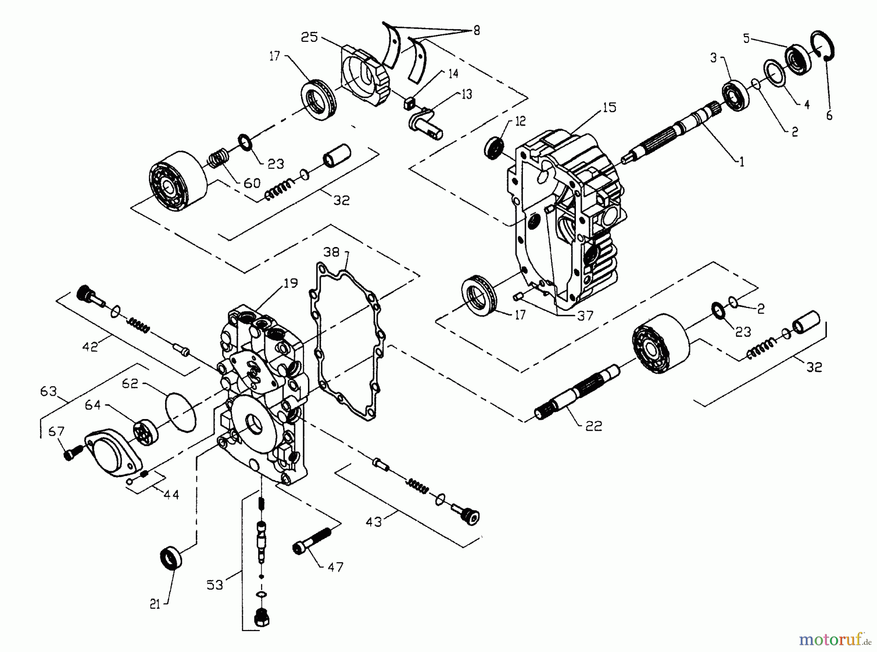  Husqvarna Rasen und Garten Traktoren GTH 220 (954140012B) - Husqvarna Garden Tractor (1996-11 & After) Transaxle Pump