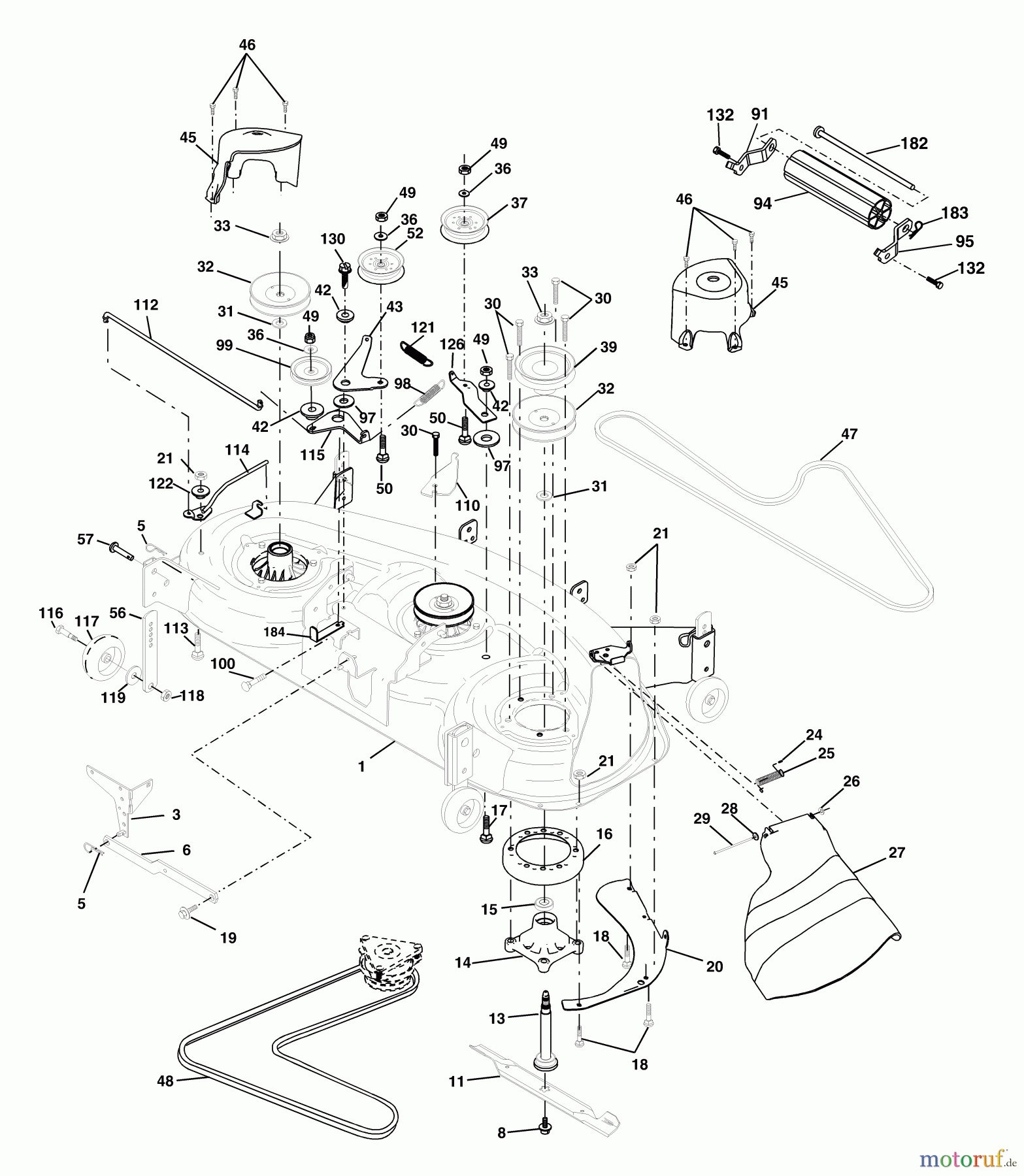 Husqvarna Rasen und Garten Traktoren GTH 2248XPA (954567888) - Husqvarna Garden Tractor (2002-01 & After) Mower Deck