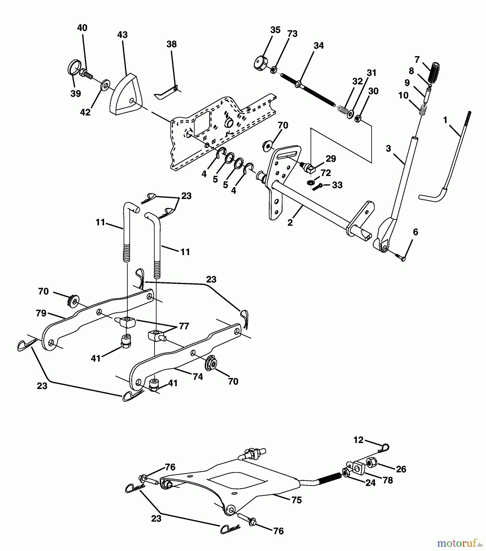  Husqvarna Rasen und Garten Traktoren GTH 2248XPC (954567888) - Husqvarna Garden Tractor (2003-07 & After) Lift Assembly