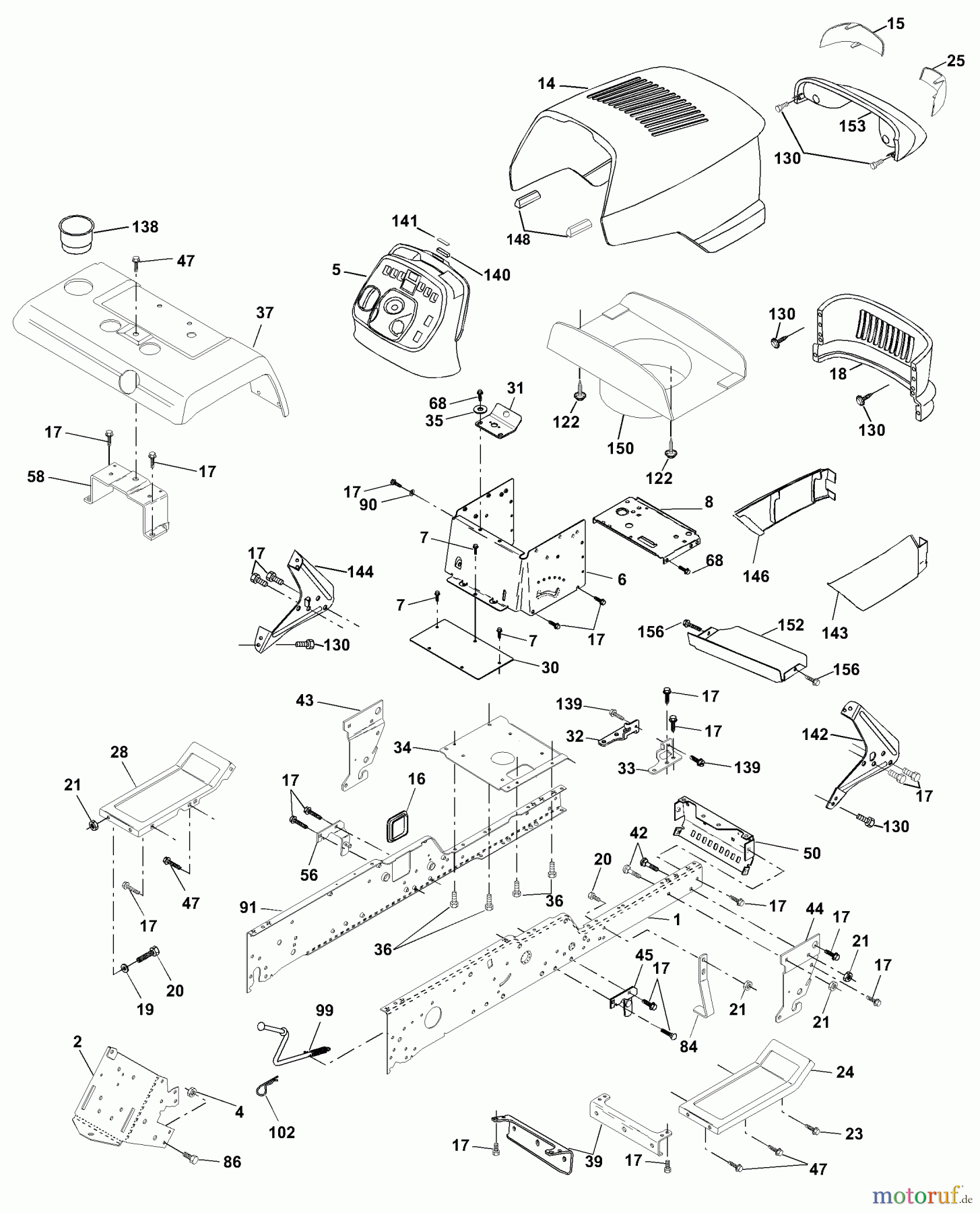  Husqvarna Rasen und Garten Traktoren GTH 2250XPA (954567116) - Husqvarna Garden Tractor (2001-01 & After) Chassis And Enclosures