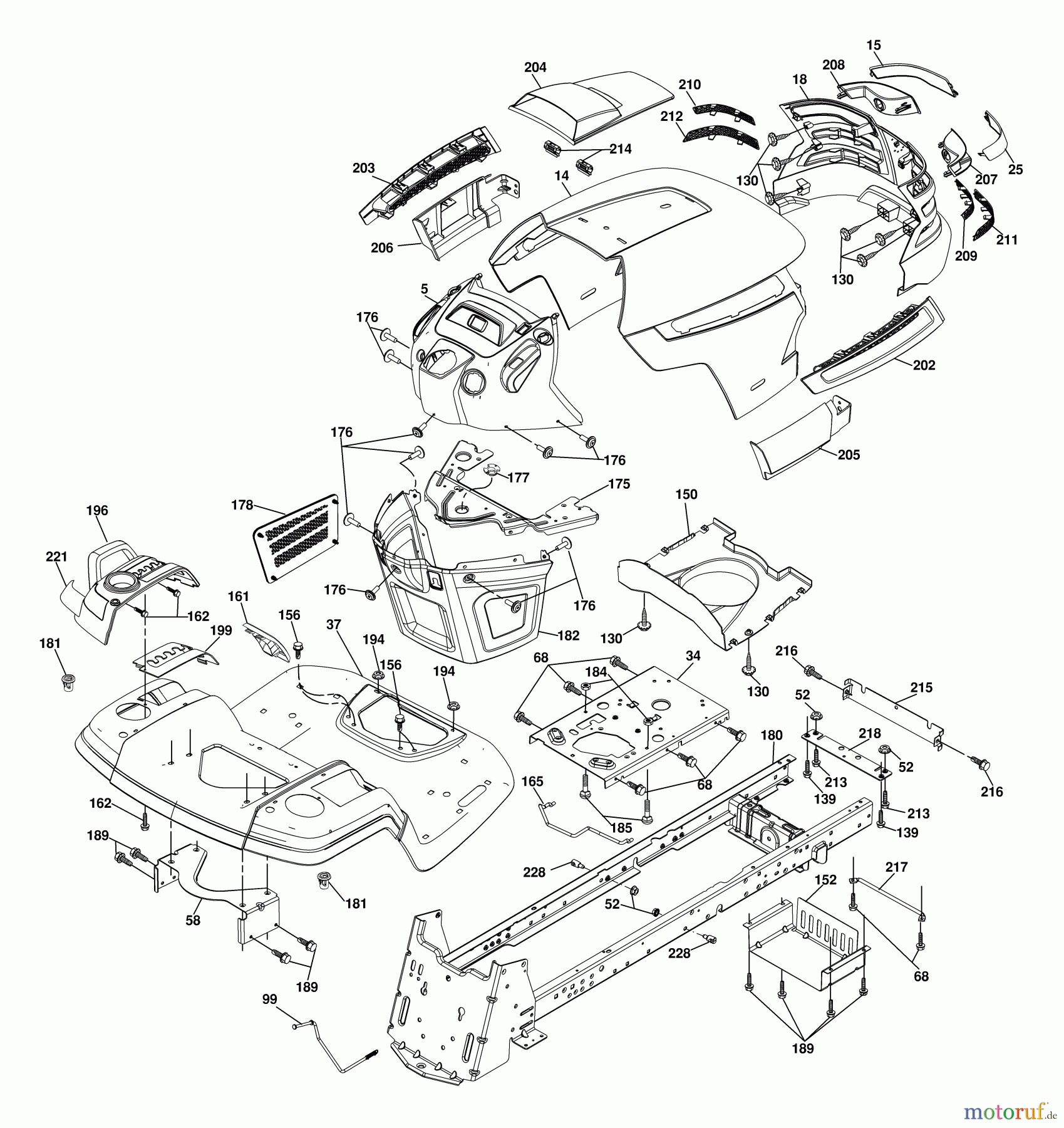 Husqvarna Rasen und Garten Traktoren GTH 2448T (96043000900) - Husqvarna Garden Tractor (2006-06 & After) Chassis