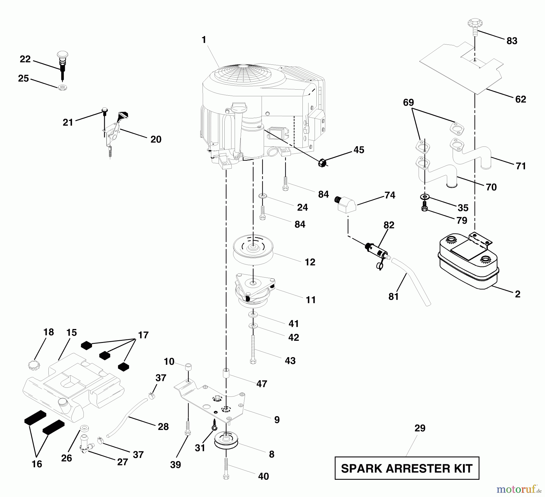  Husqvarna Rasen und Garten Traktoren GTH 250 (954170055) (HEGTH250A) - Husqvarna Garden Tractor (2002-02 & After) Engine