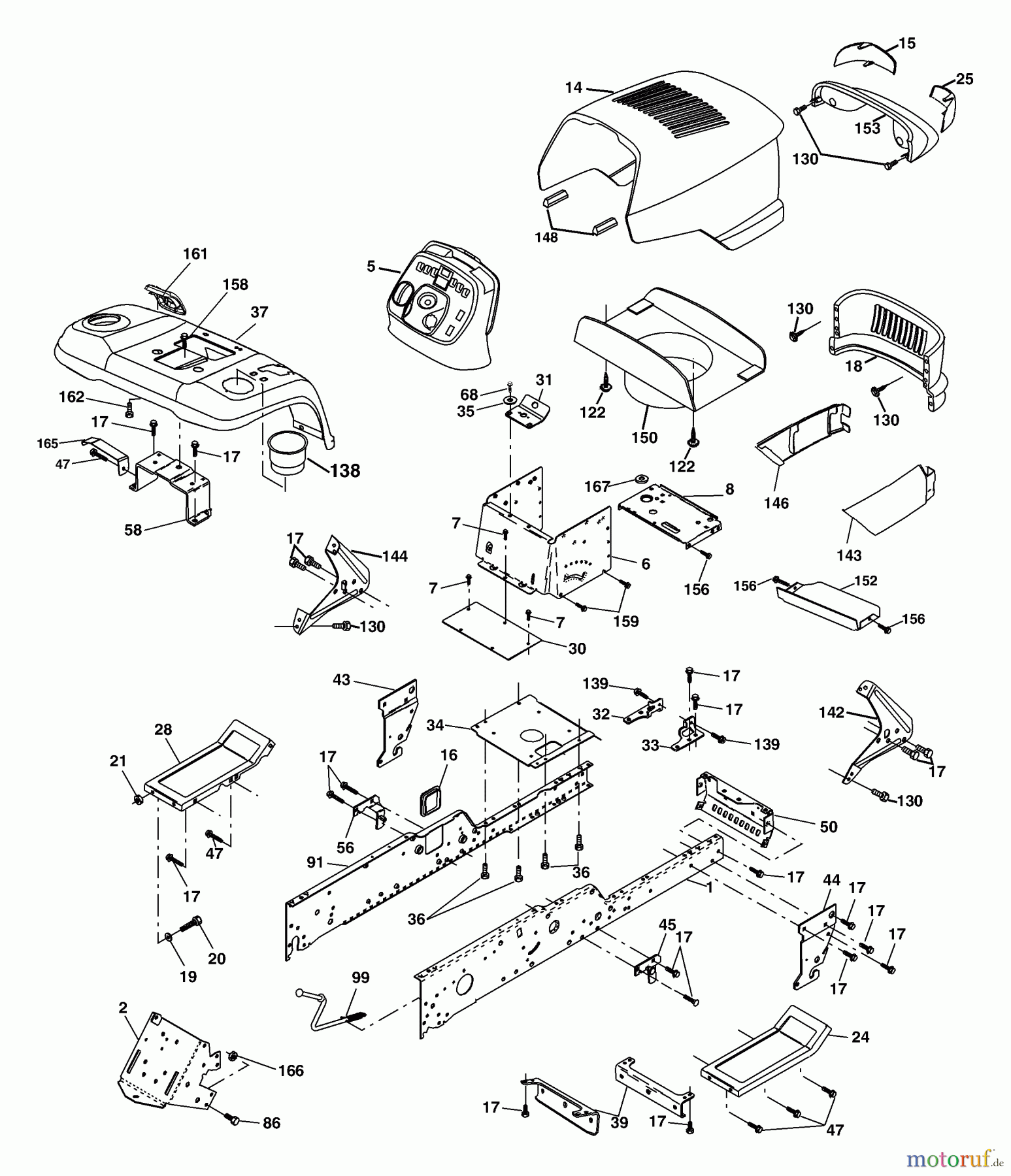 Husqvarna Rasen und Garten Traktoren GTH 2548 A (954572004) - Husqvarna Garden Tractor (2004-05 & After) Chassis And Enclosures