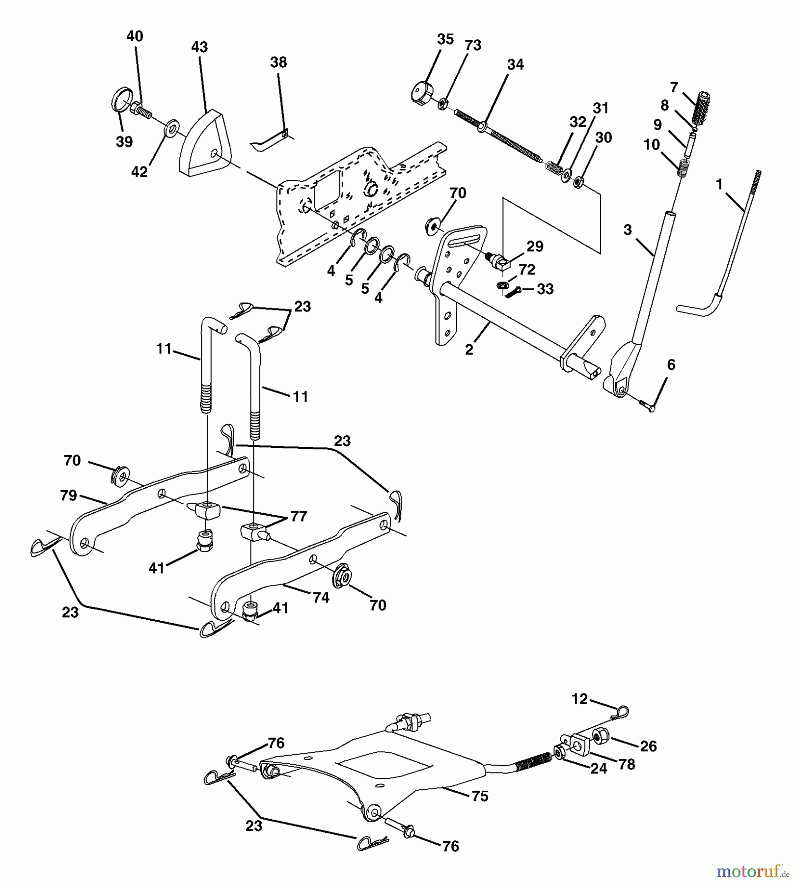 Husqvarna Rasen und Garten Traktoren GTH 2548 A (954572004) - Husqvarna Garden Tractor (2004-05 & After) Lift Assembly