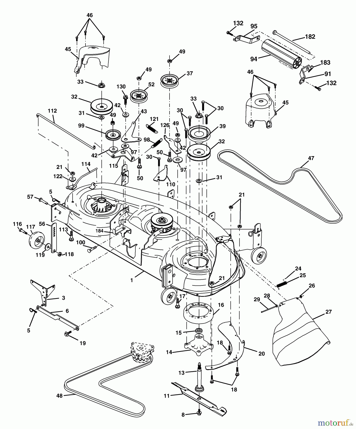 Husqvarna Rasen und Garten Traktoren GTH 2548 A (954572004) - Husqvarna Garden Tractor (2004-05 & After) Mower Deck