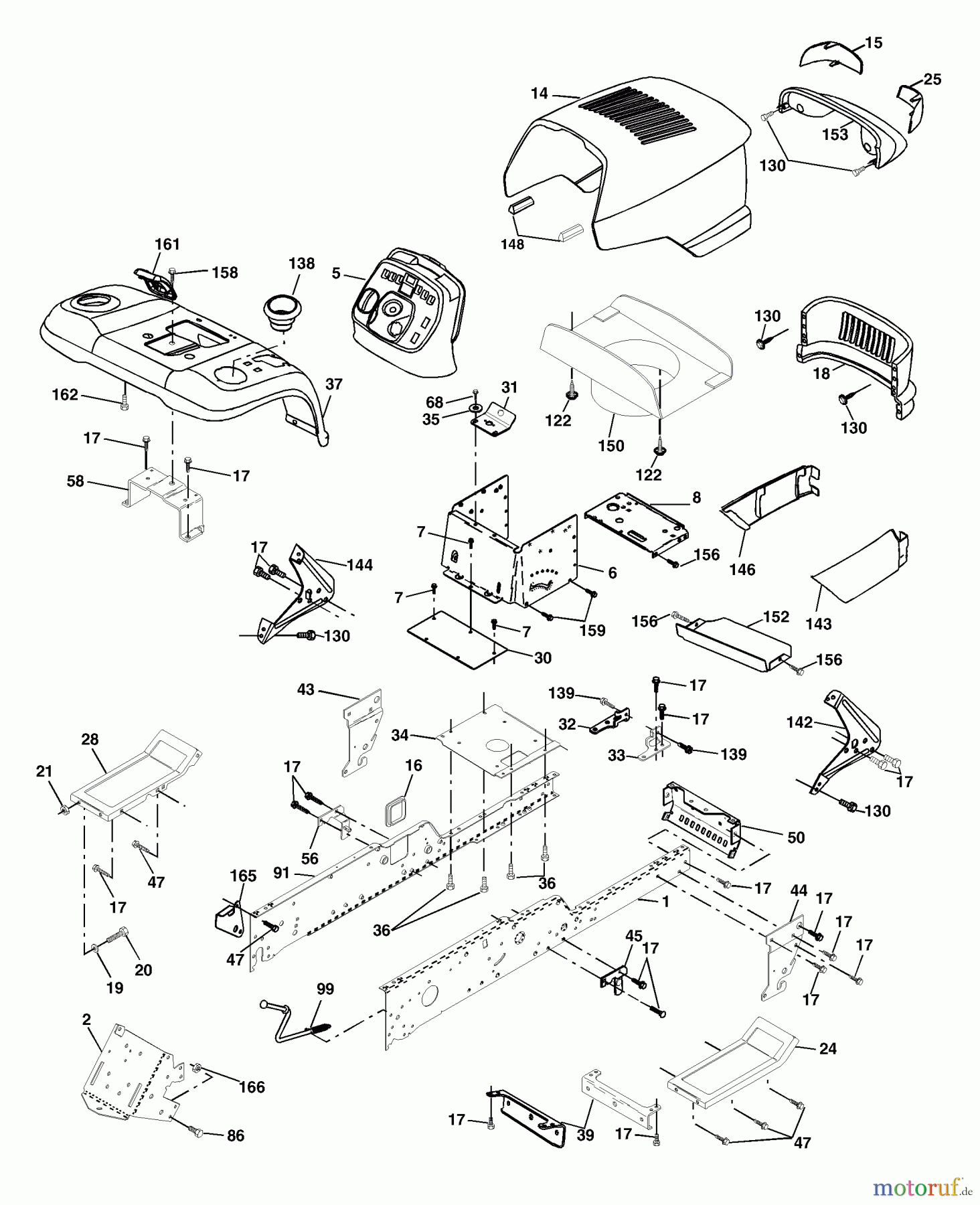 Husqvarna Rasen und Garten Traktoren GTH 2548 XPB (954567895) - Husqvarna Garden Tractor (2002-10 & After) Chassis And Enclosures