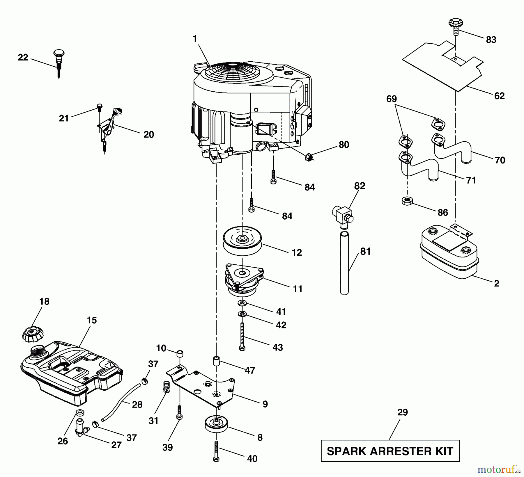  Husqvarna Rasen und Garten Traktoren GTH 2554 XPB (954568427) - Husqvarna Garden Tractor (2004-08 & After) Engine