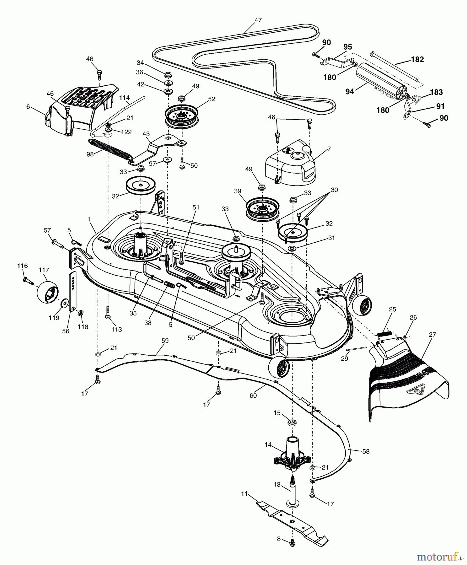 Husqvarna Rasen und Garten Traktoren GTH 2554 XPB (954568427) - Husqvarna Garden Tractor (2004-08 & After) Mower Deck